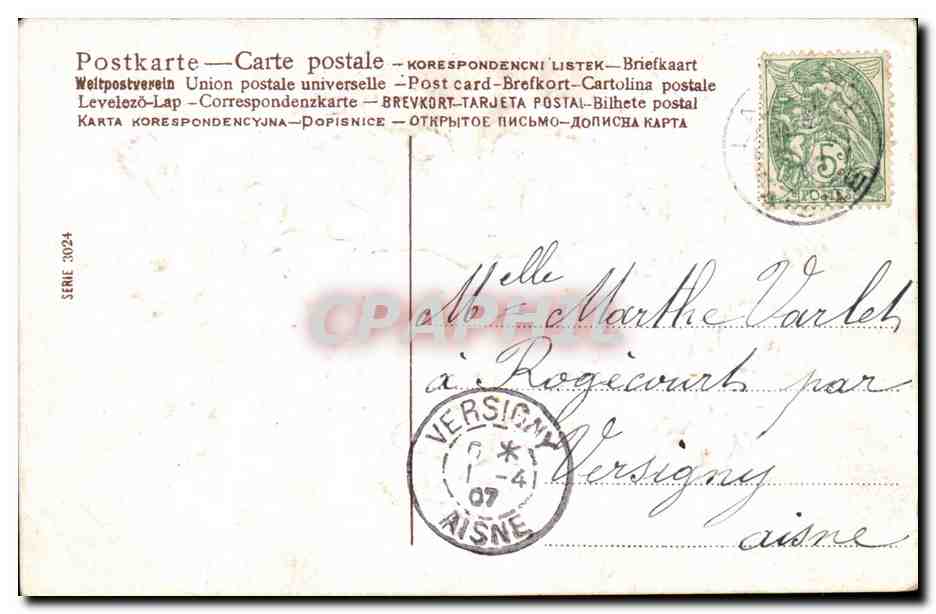 CPA Fantaisie Fleurs Amitie — Verso