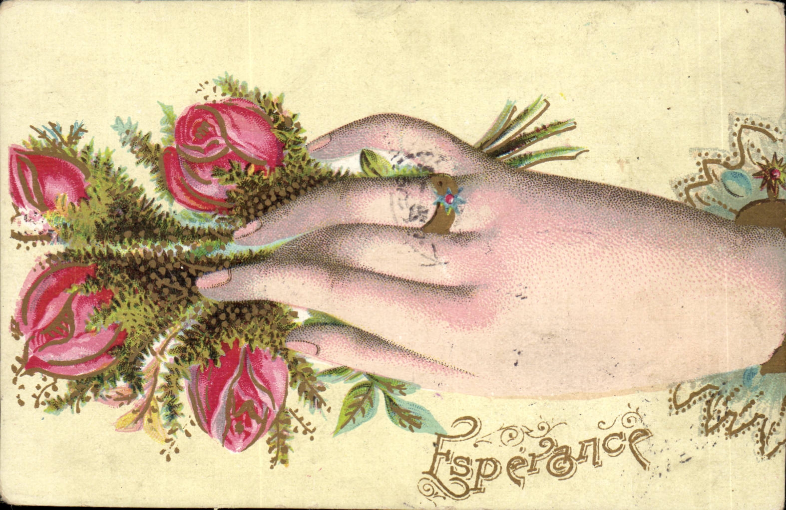 CPA Fantaisie Fleurs Esperance