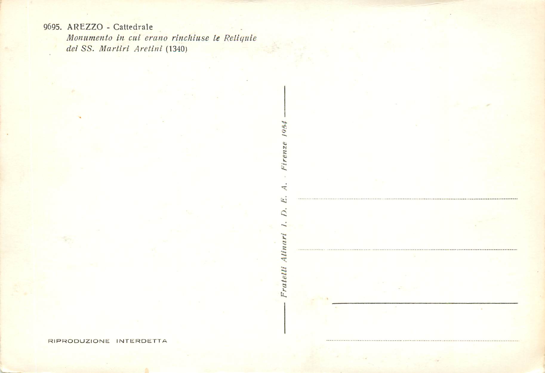 CPM Arezzo Cattedrale Monumento Martiri Aretini — Rückseite