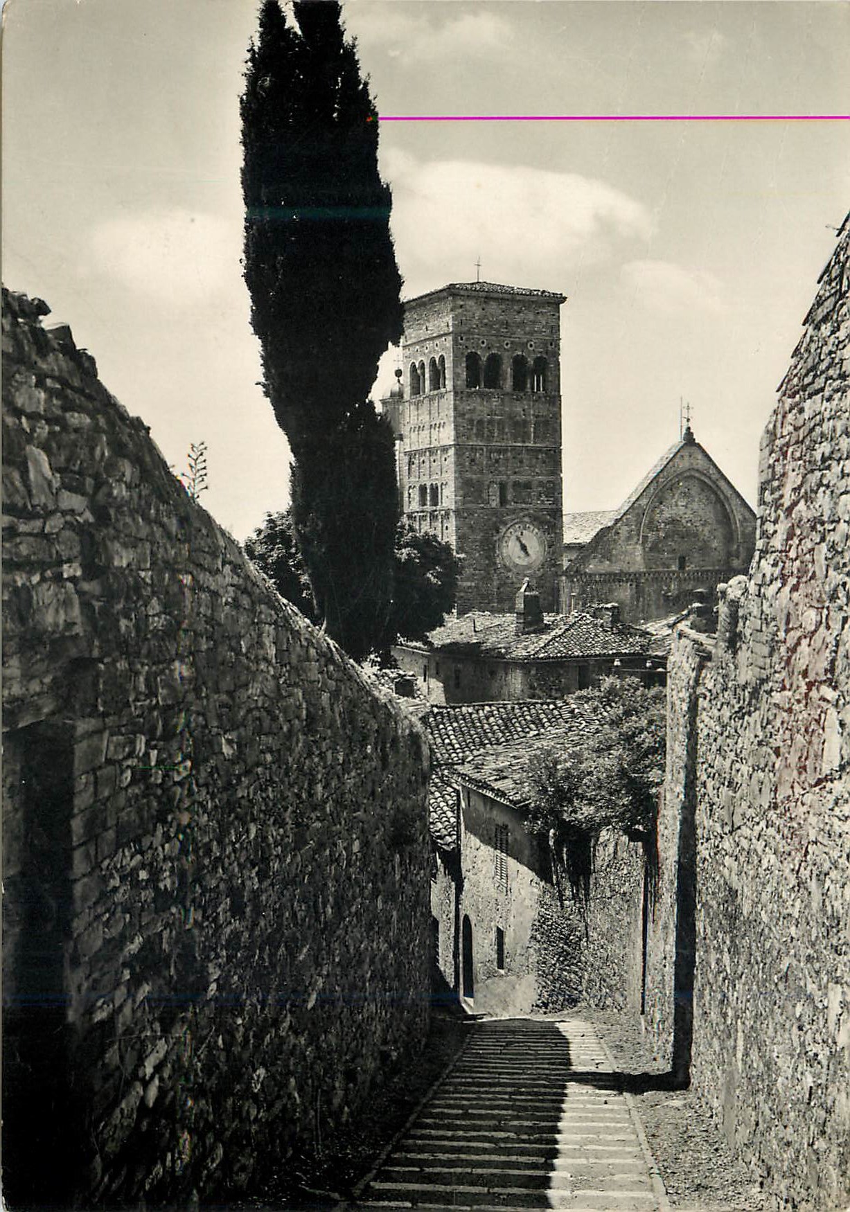CPM Assisi Perouse Medieval Street-Cathedrale-Torre Romanica