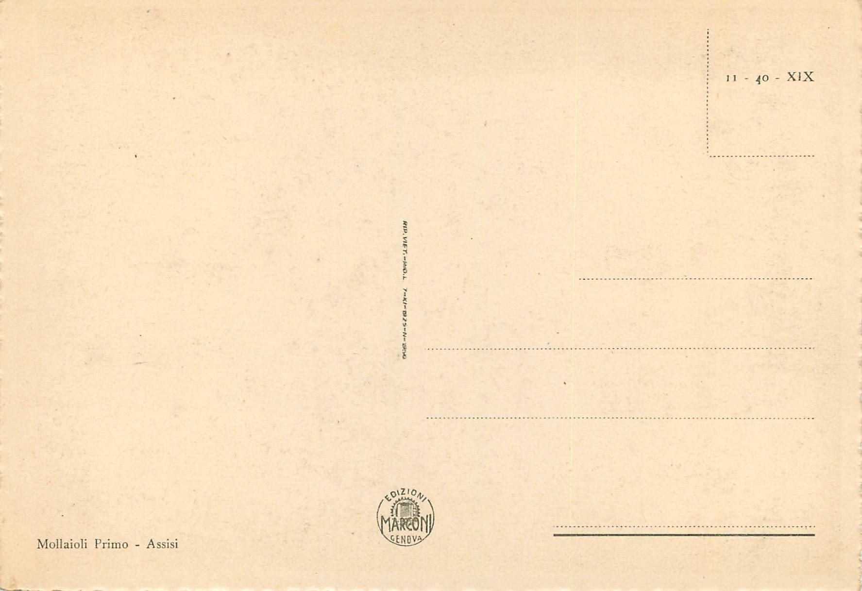 CPM Assisi S.Maria dei Angeli La Poeziuncola — Rückseite