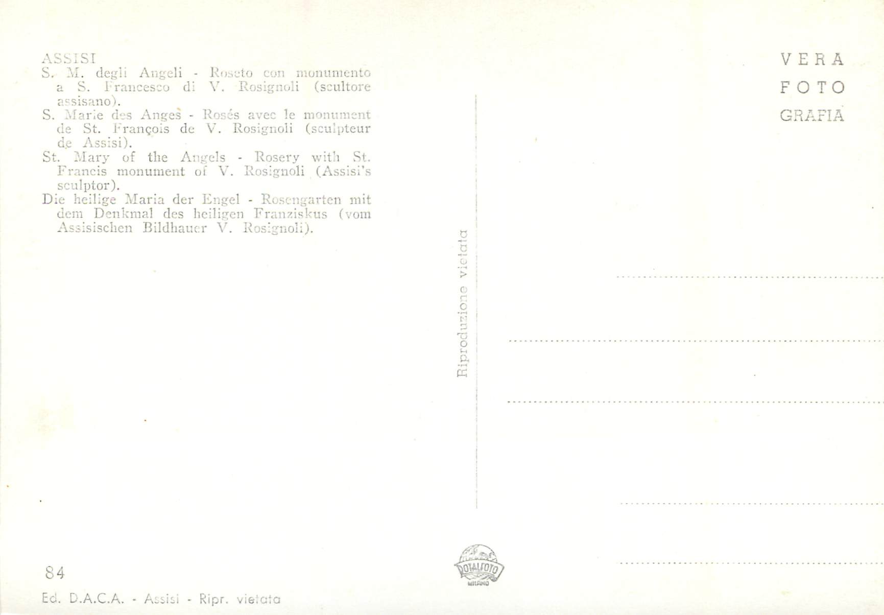CPM Assisi V. Rosignoli monument — Rückseite