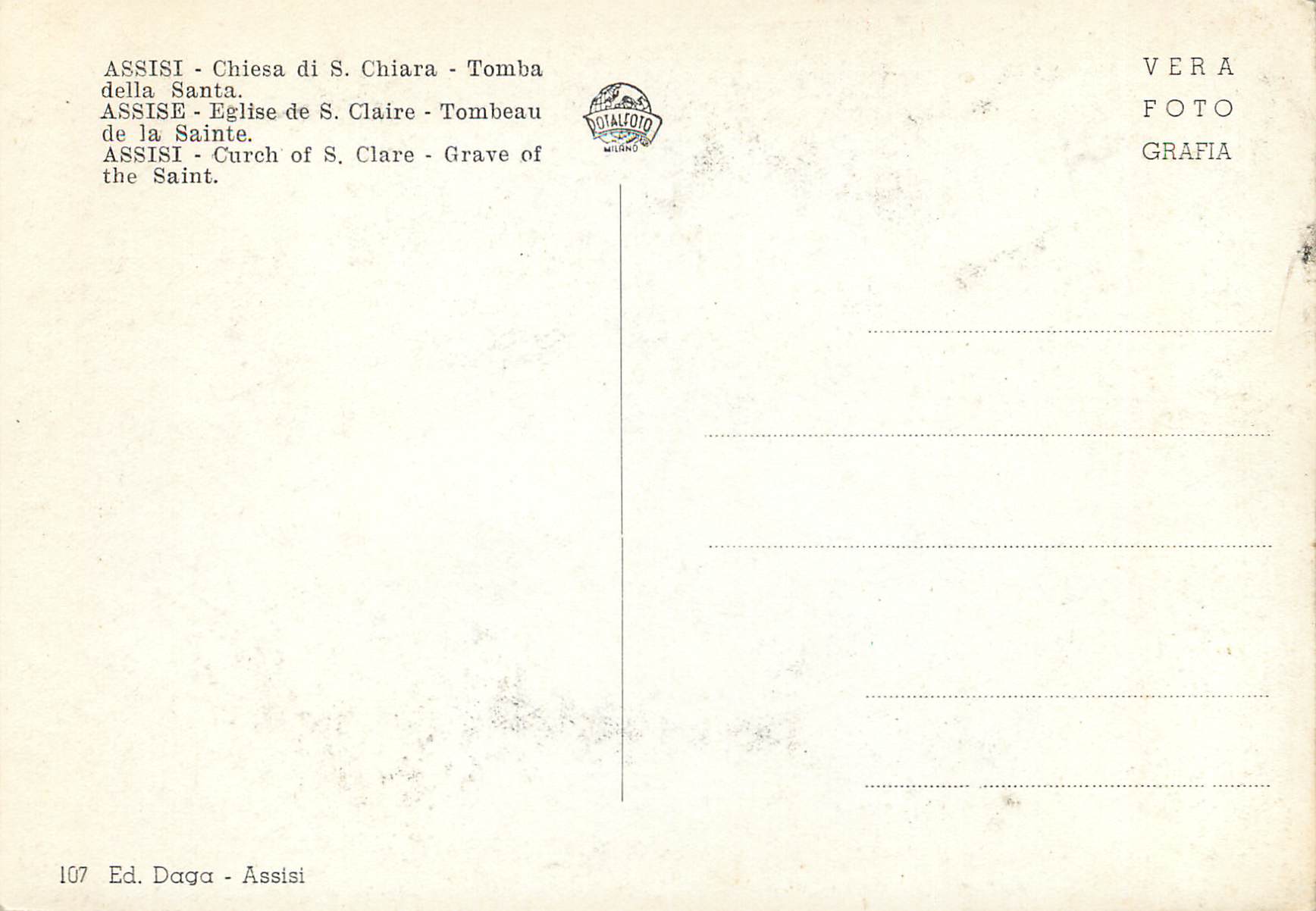 CPM Assisi Chiesa di S. Chiara-Tomba della Santa — Rückseite