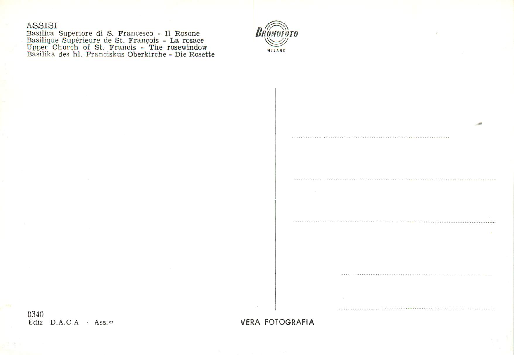 CPM Assisi Basilica Superiore di S. Francesco-Il Rosone — Rückseite