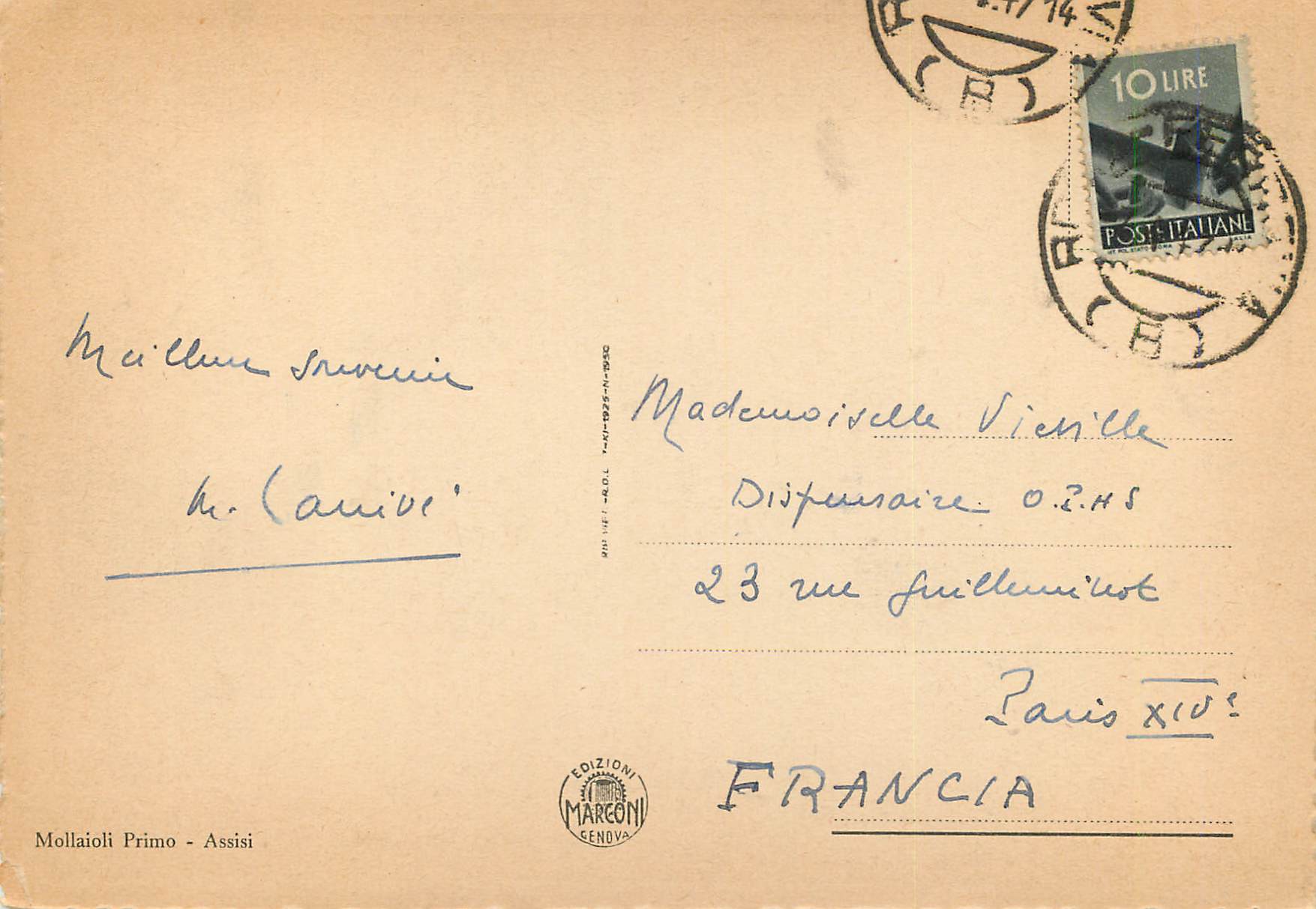 CPM Assisi Via Caratteristica — Rückseite