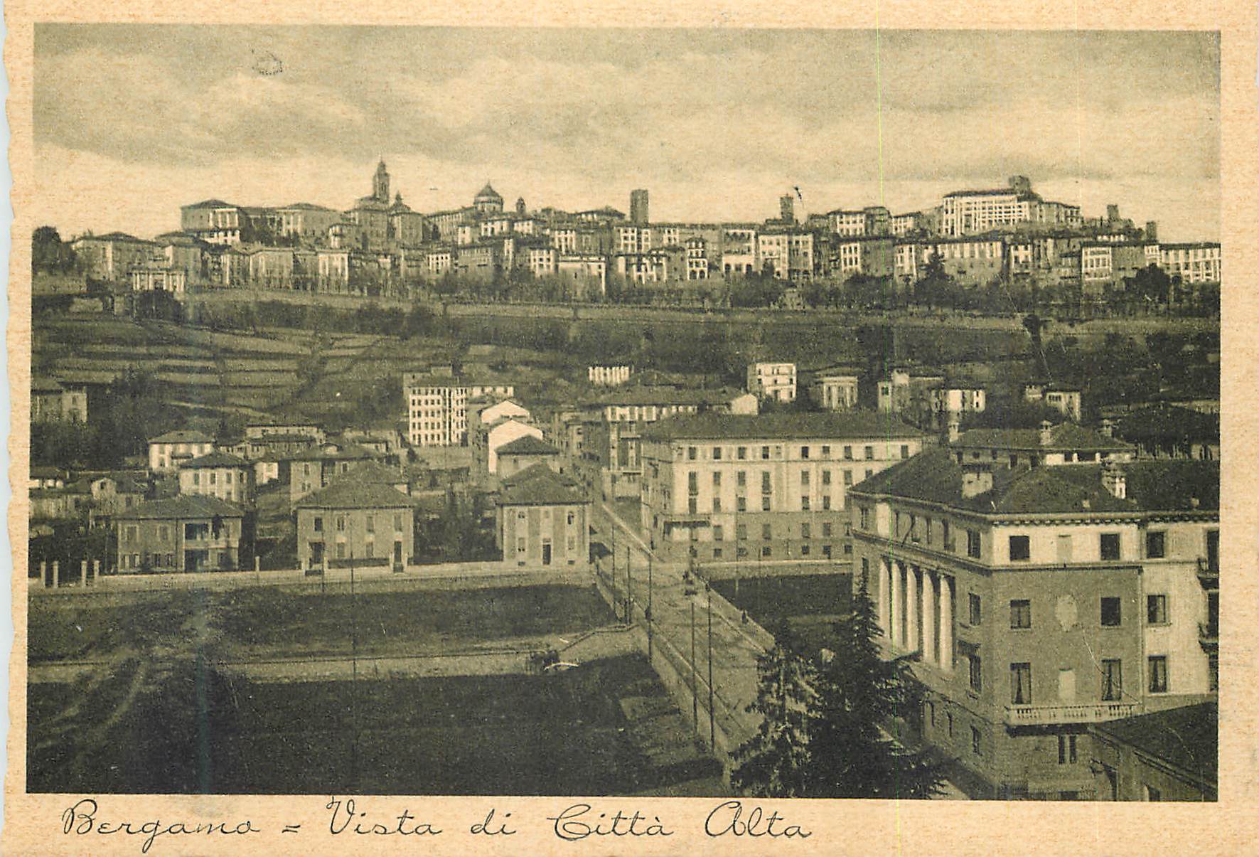 CPM Bergamo Vista di citta Alta Piazza S. Spirito