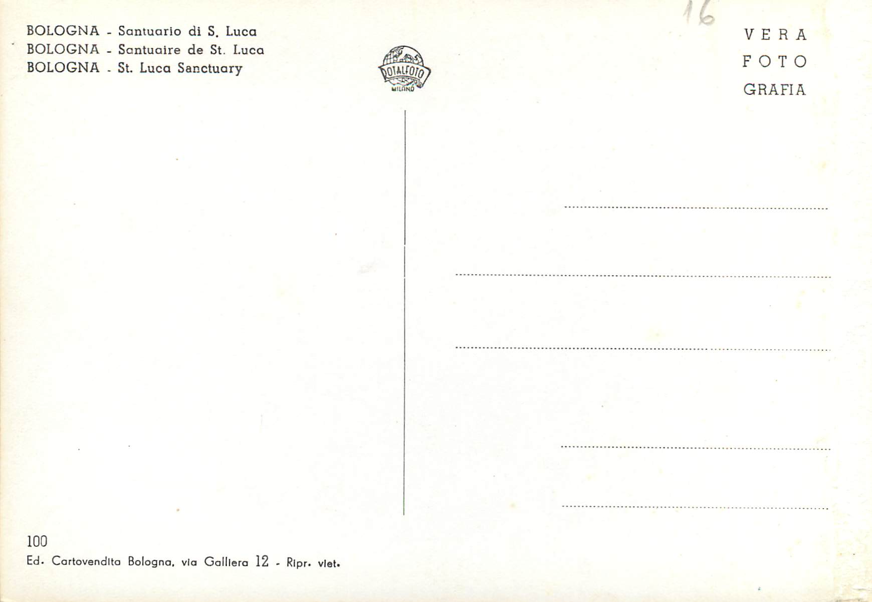 CPM Bologna Santuario di S. luca — Rückseite
