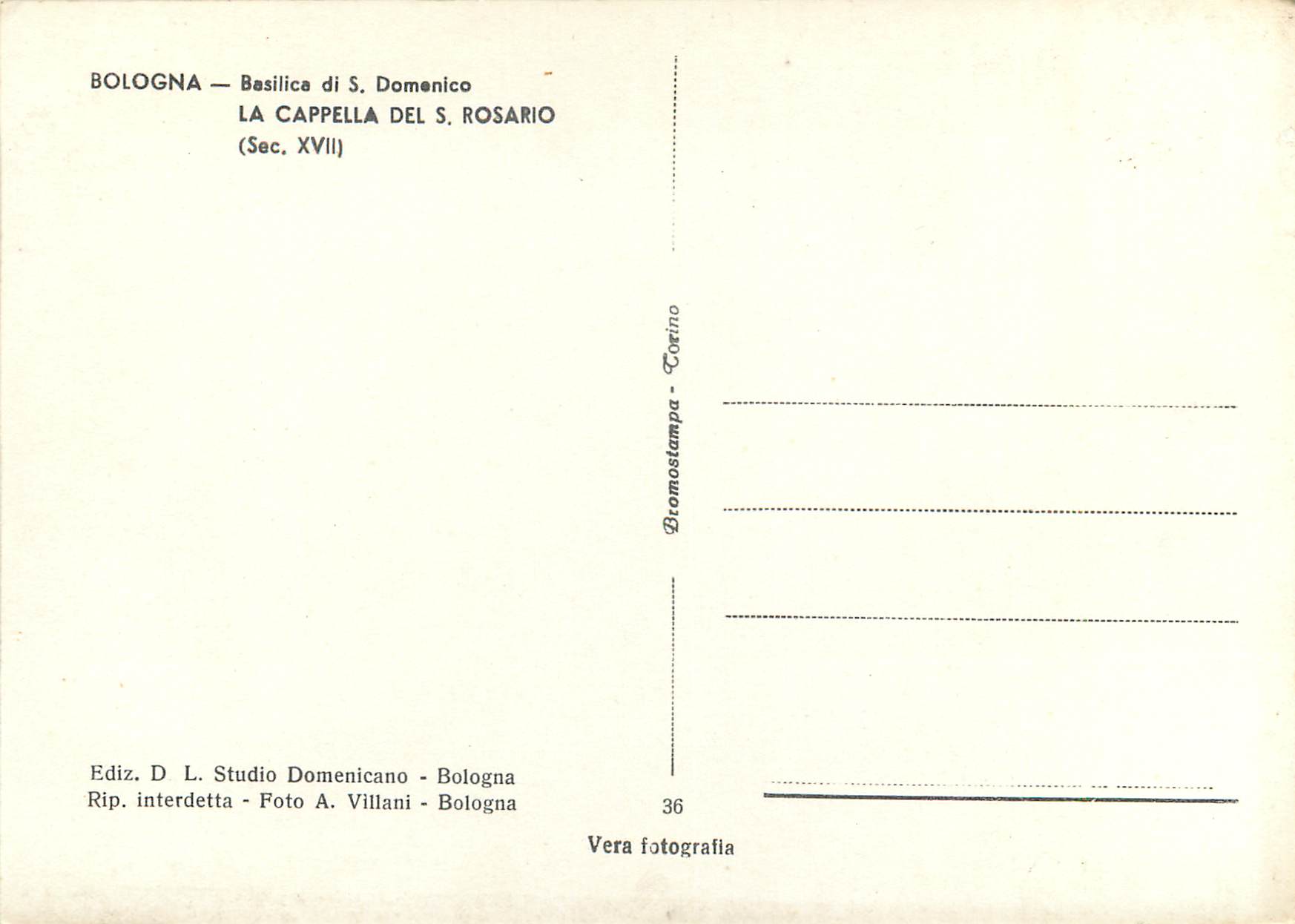 CPM Bologna Basilica di S. Domenico — Rückseite
