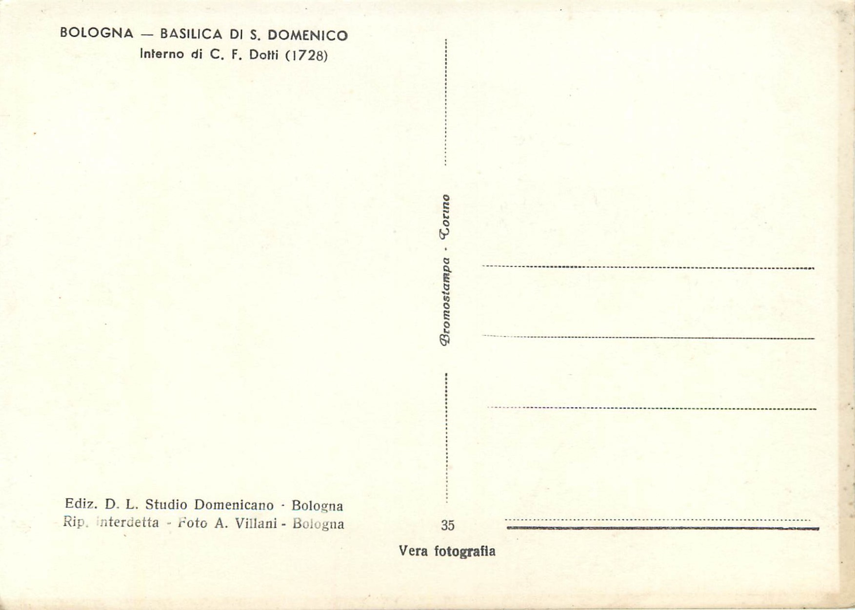 CPM Bologna Basilica di S. Domenico — Rückseite