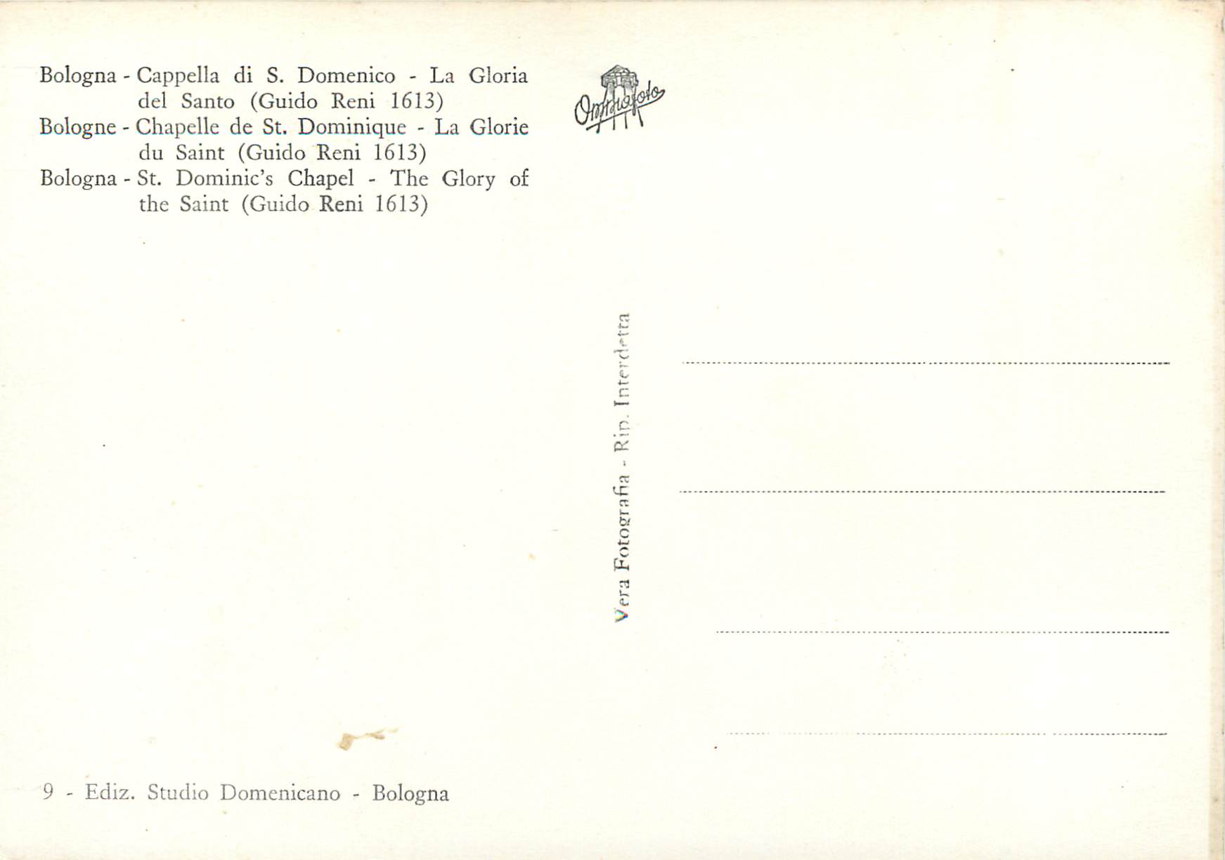 CPM Bologna La Gloria del Santo S. Domenico — Back