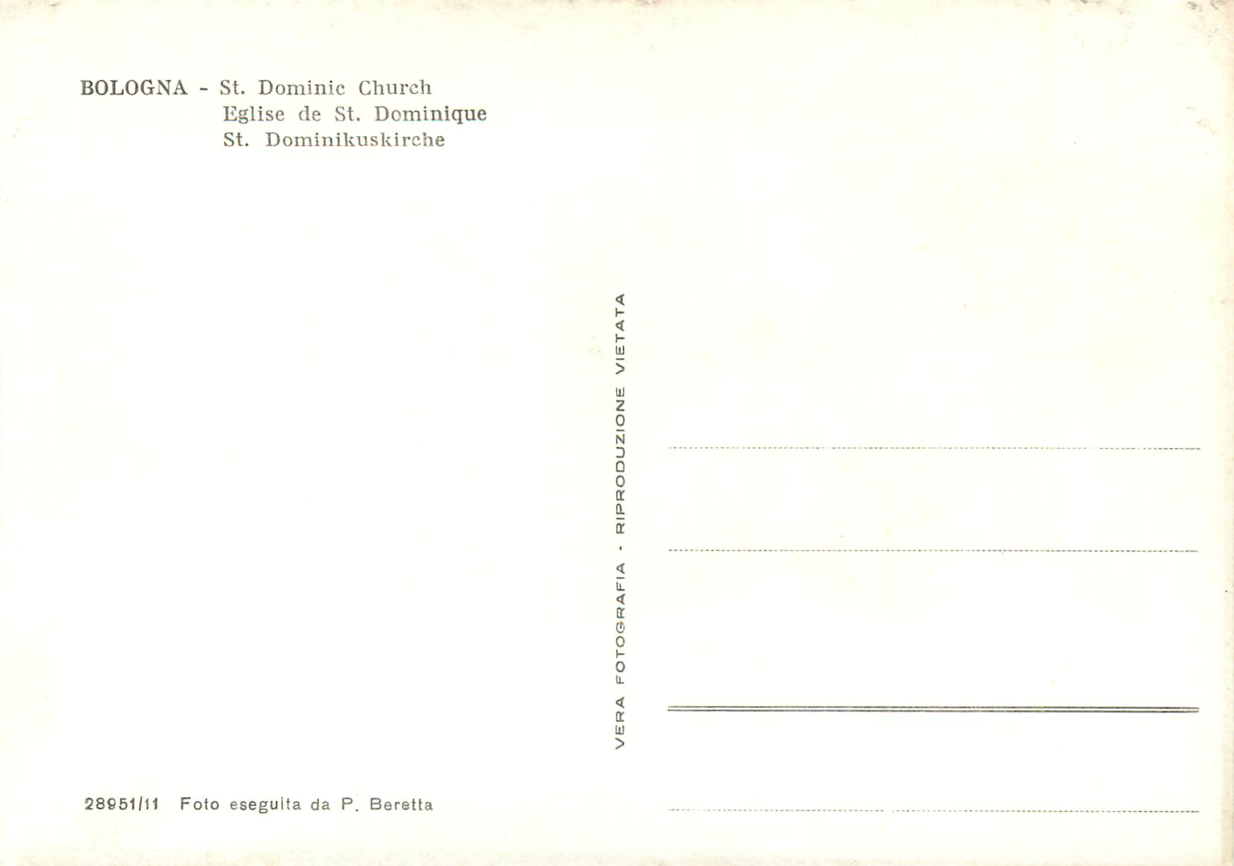 CPM Bologna Chiesa di S. Domenico — Rückseite