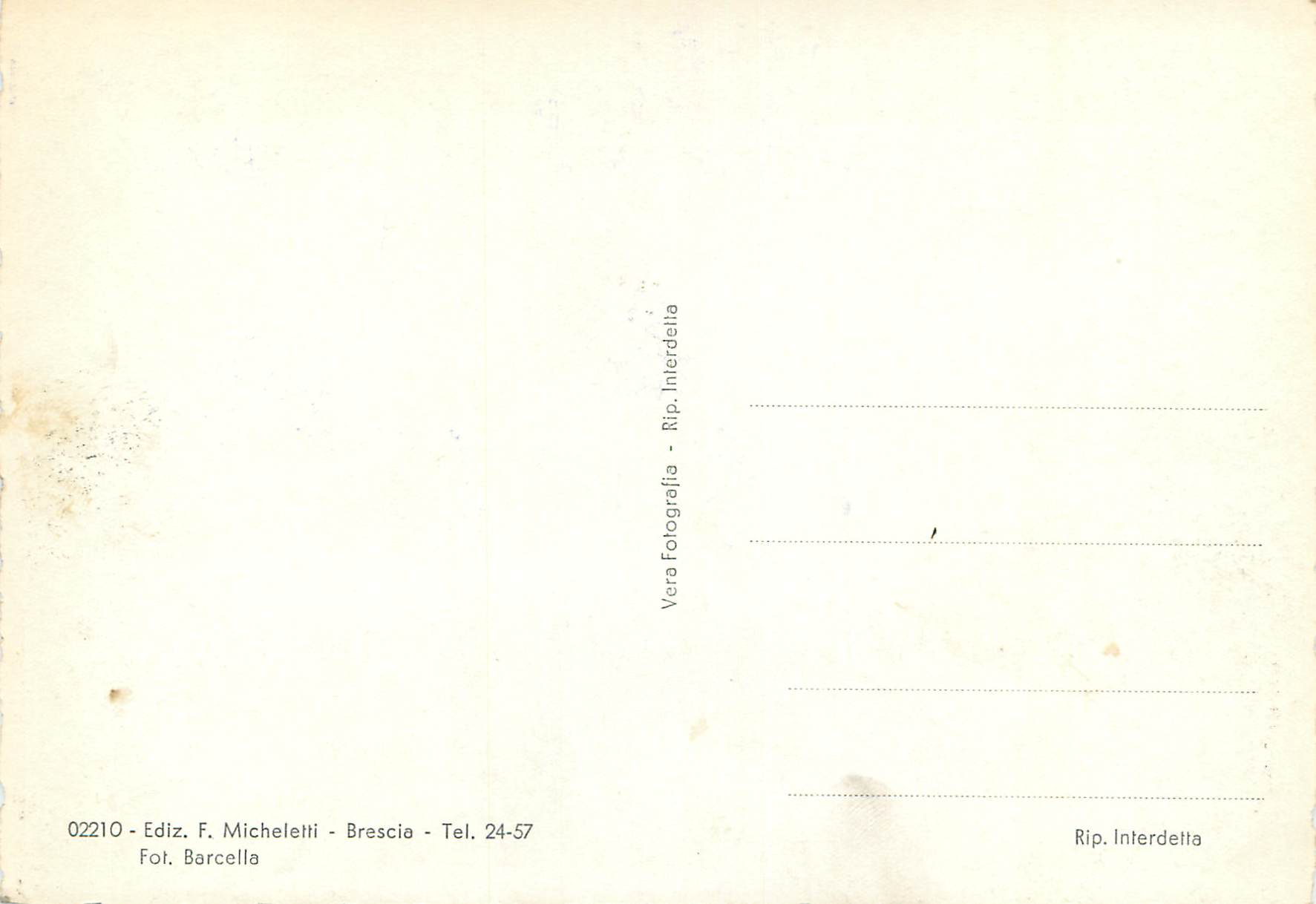 CPM Brescia Lonato Albergo Rist Stella — Rückseite