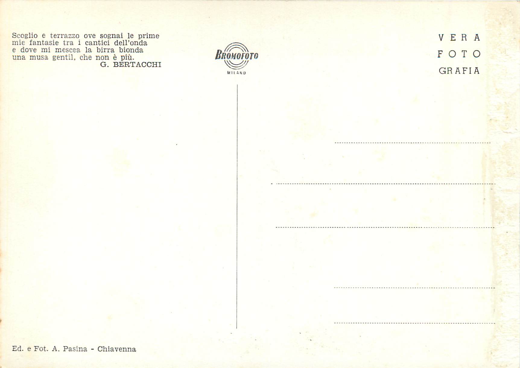 CPM Chiavenna Sondrio Fiume Mera — Rückseite
