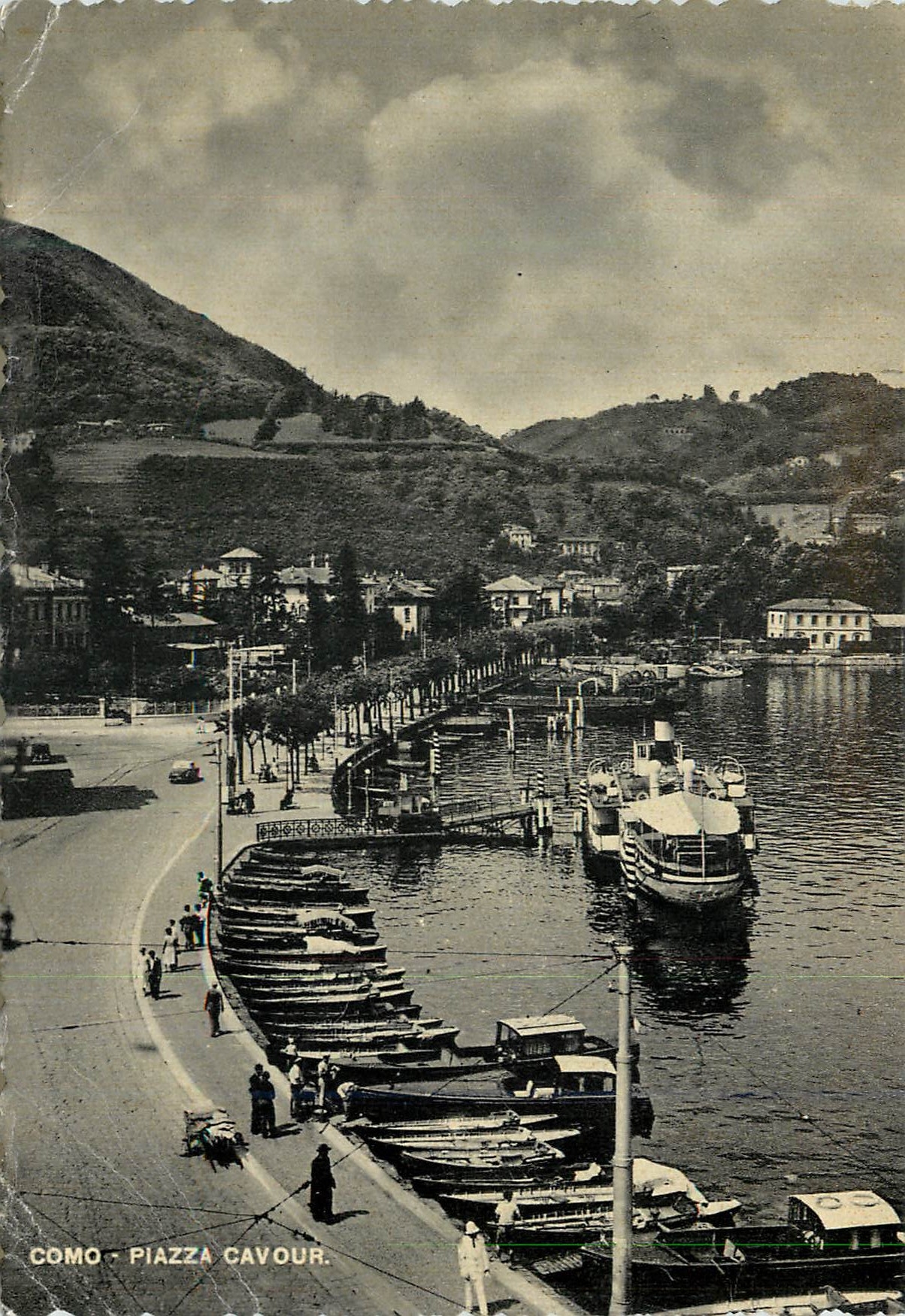 CPM Como Piazza Cavour Bateau