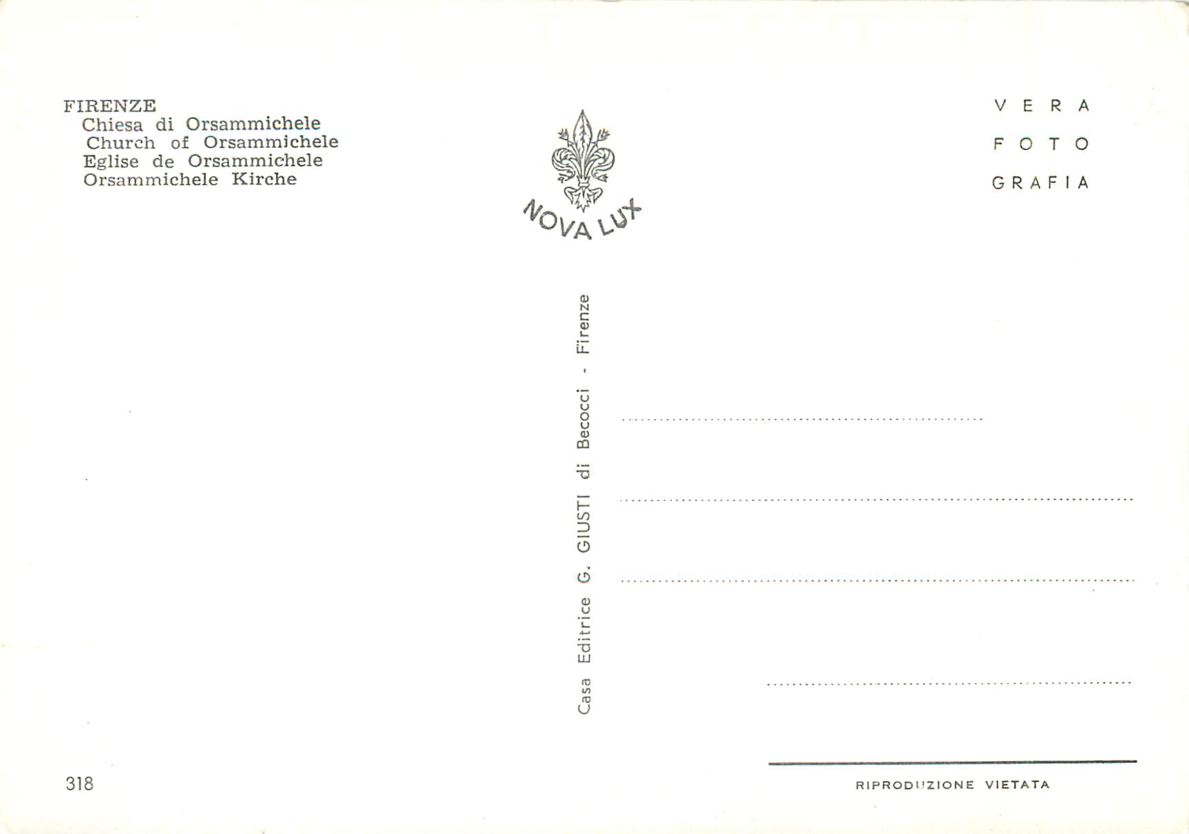 CPM Firenze Chiesa di Orsammichele — Rückseite