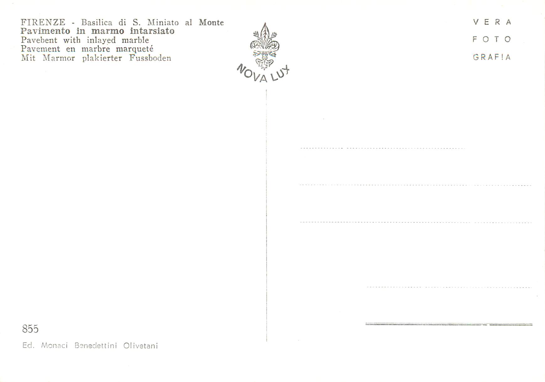 CPM Firenze Basilica di S. Miniato al Monte — Rückseite