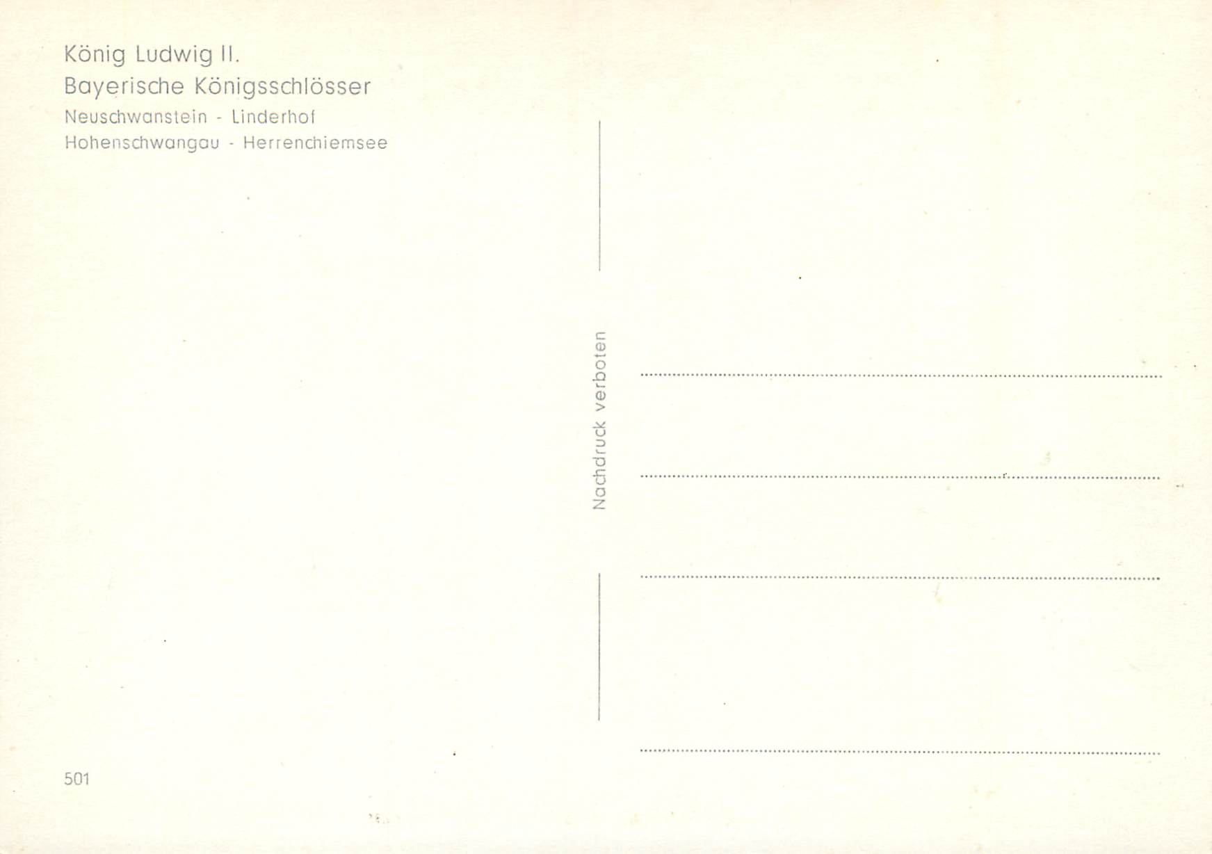 CPM Konig Ludwig II Bayerische Konigsschlosser — Rückseite
