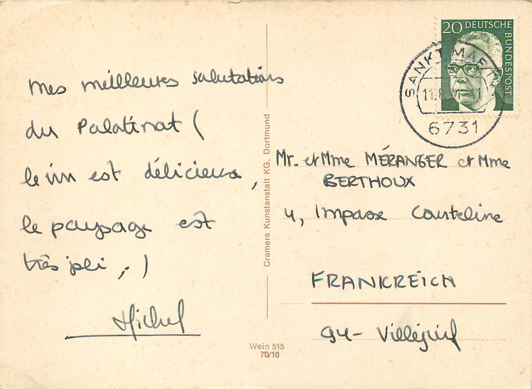 CPM Deutsche Weinstrasse — Rückseite