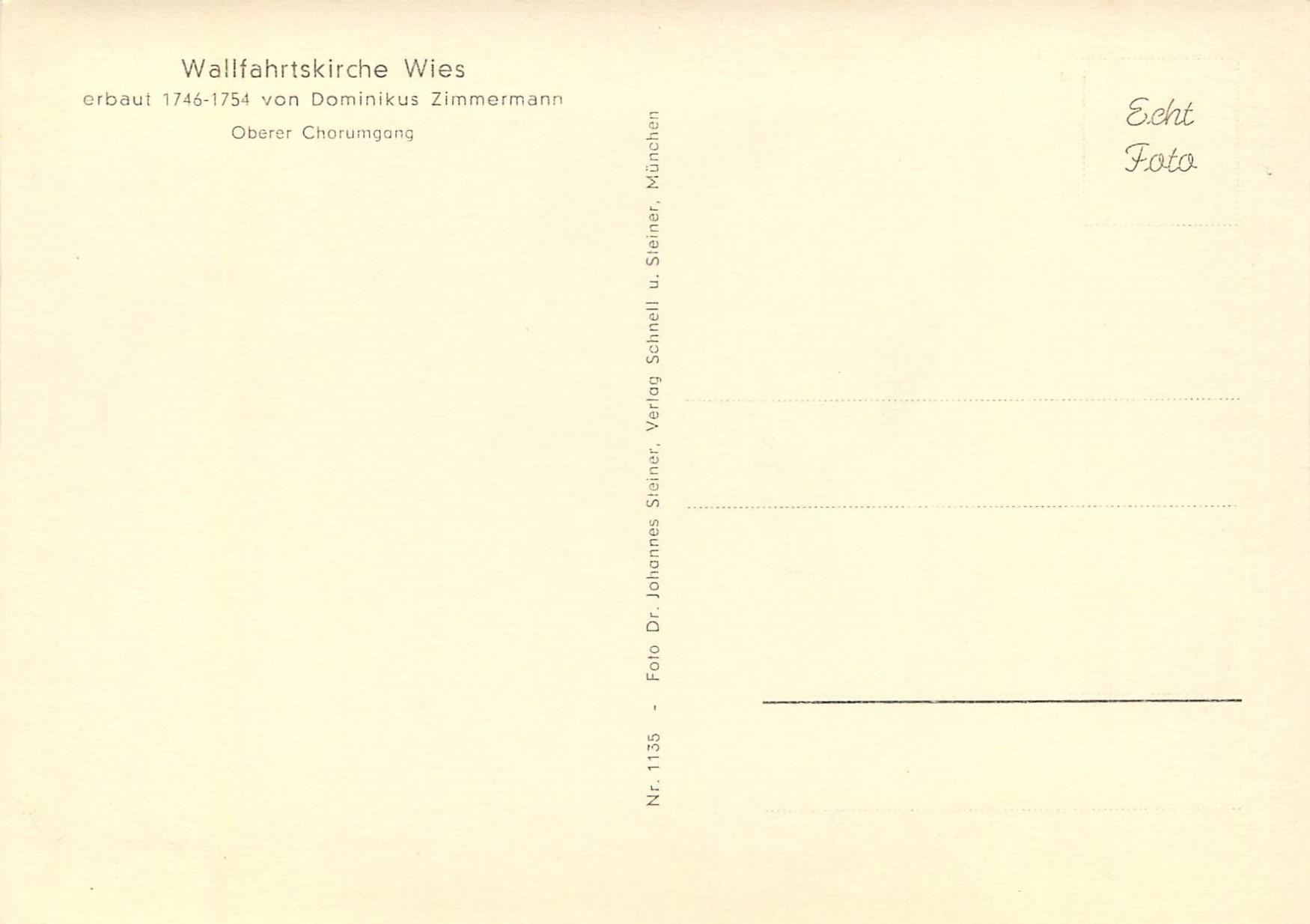 CPM Wallfahrtskirche Wies — Verso