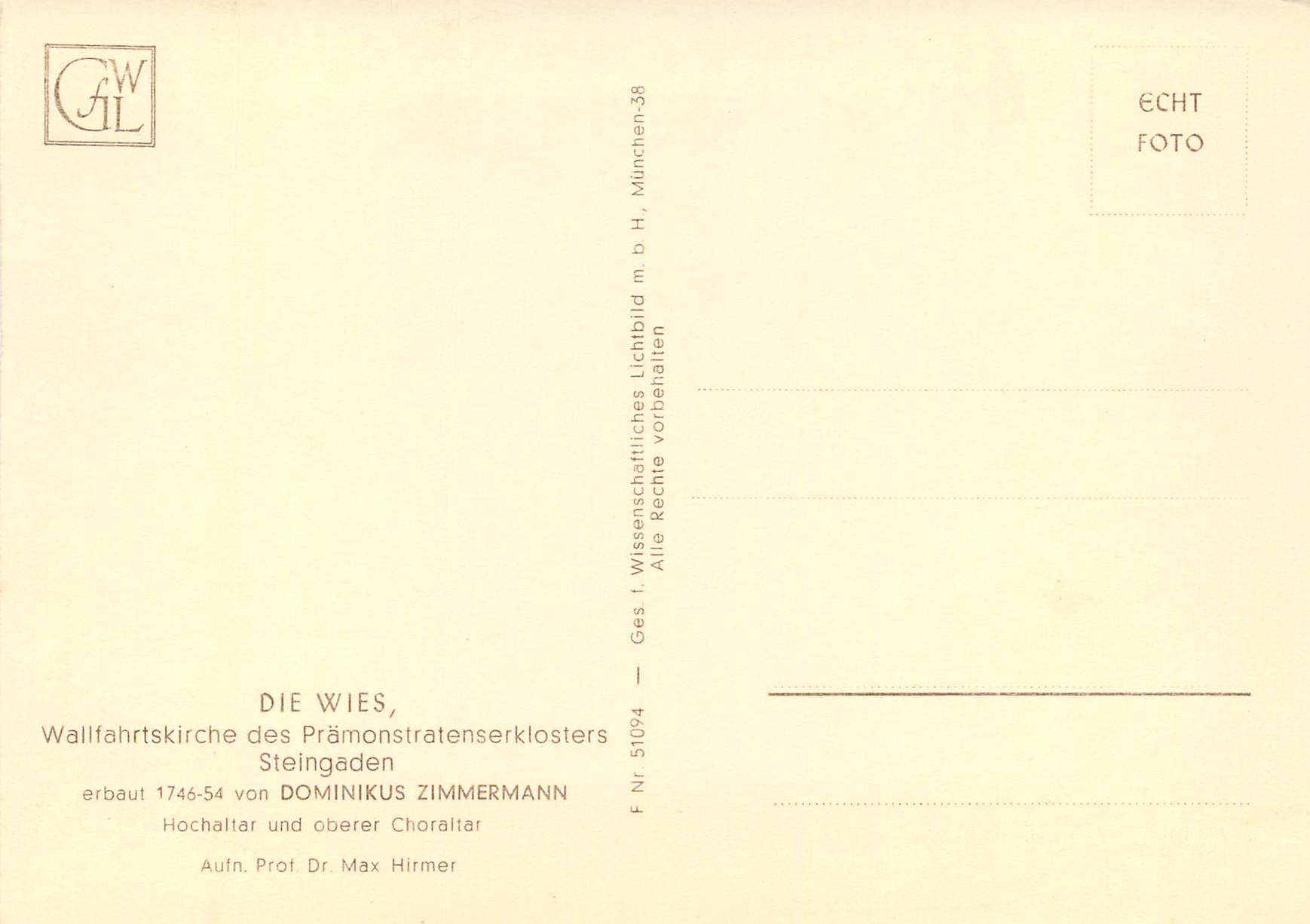 CPM Wallfahrtskirche Wies — Rückseite