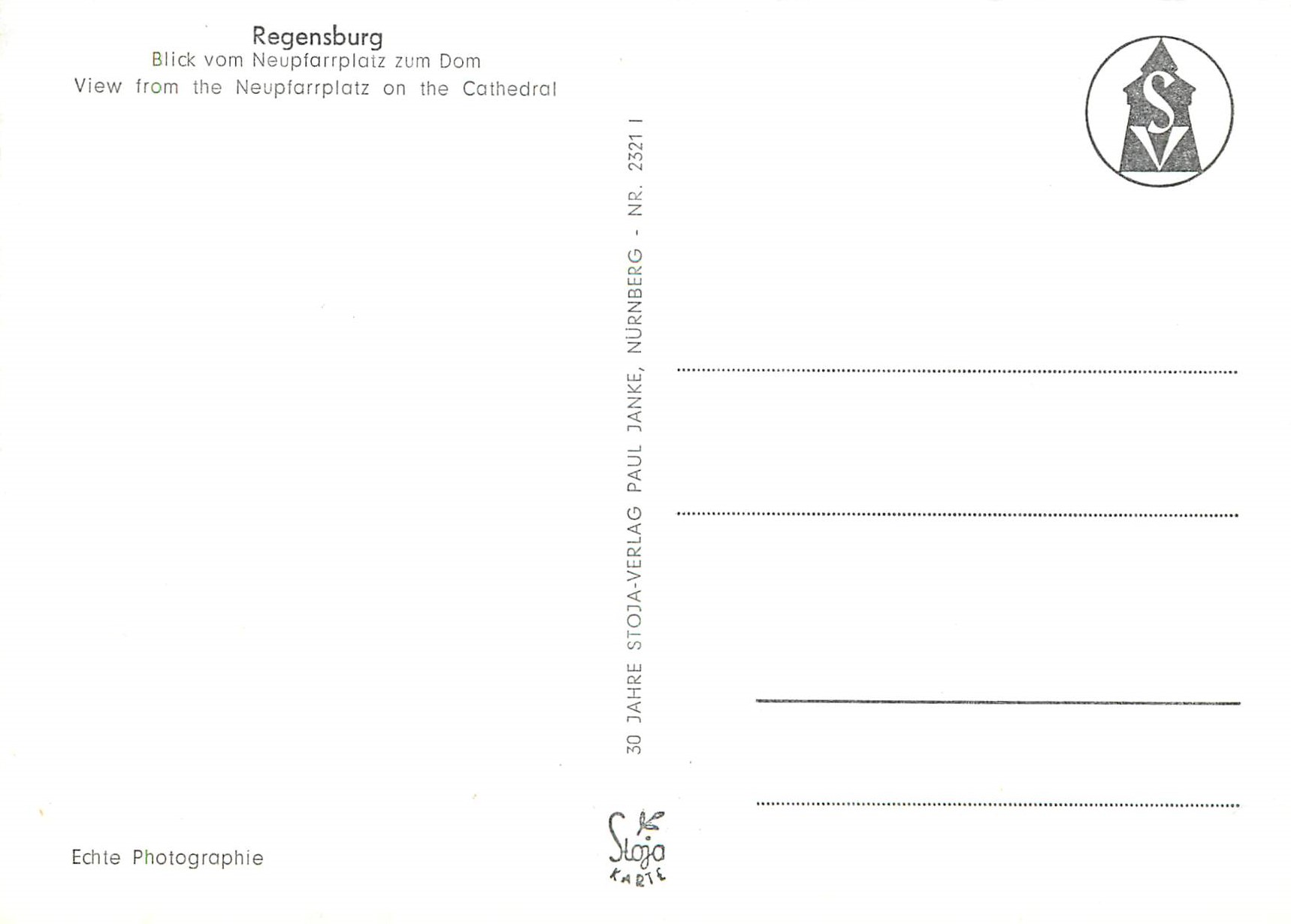 CPM Regensburg Neupfarrplatz zum Dom — Rückseite