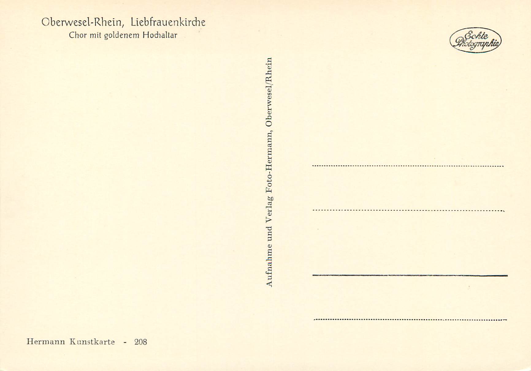 CPM Oberwesel Rhein Liebfrauenkirche Godlener Hochaltar — Rückseite