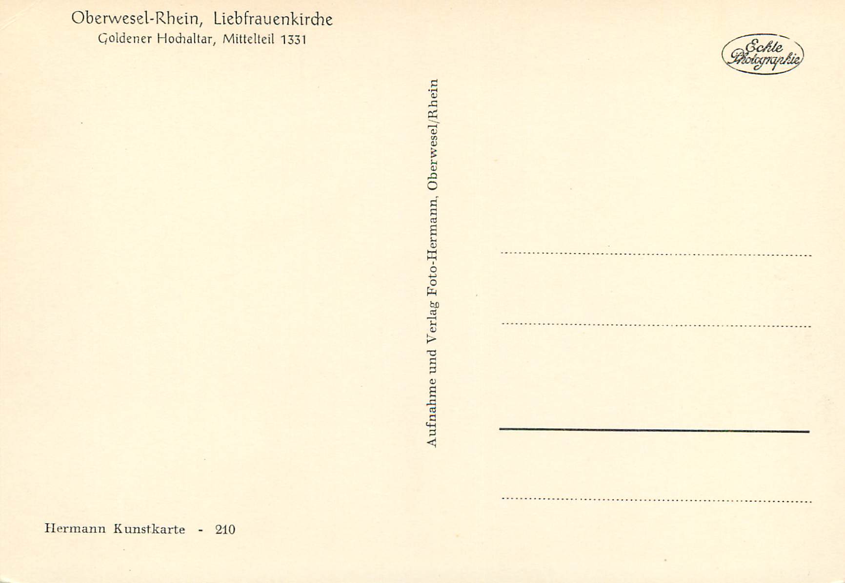 CPM Oberwesel Rhein Liebfrauenkirche Goldener Hochaltar — Rückseite