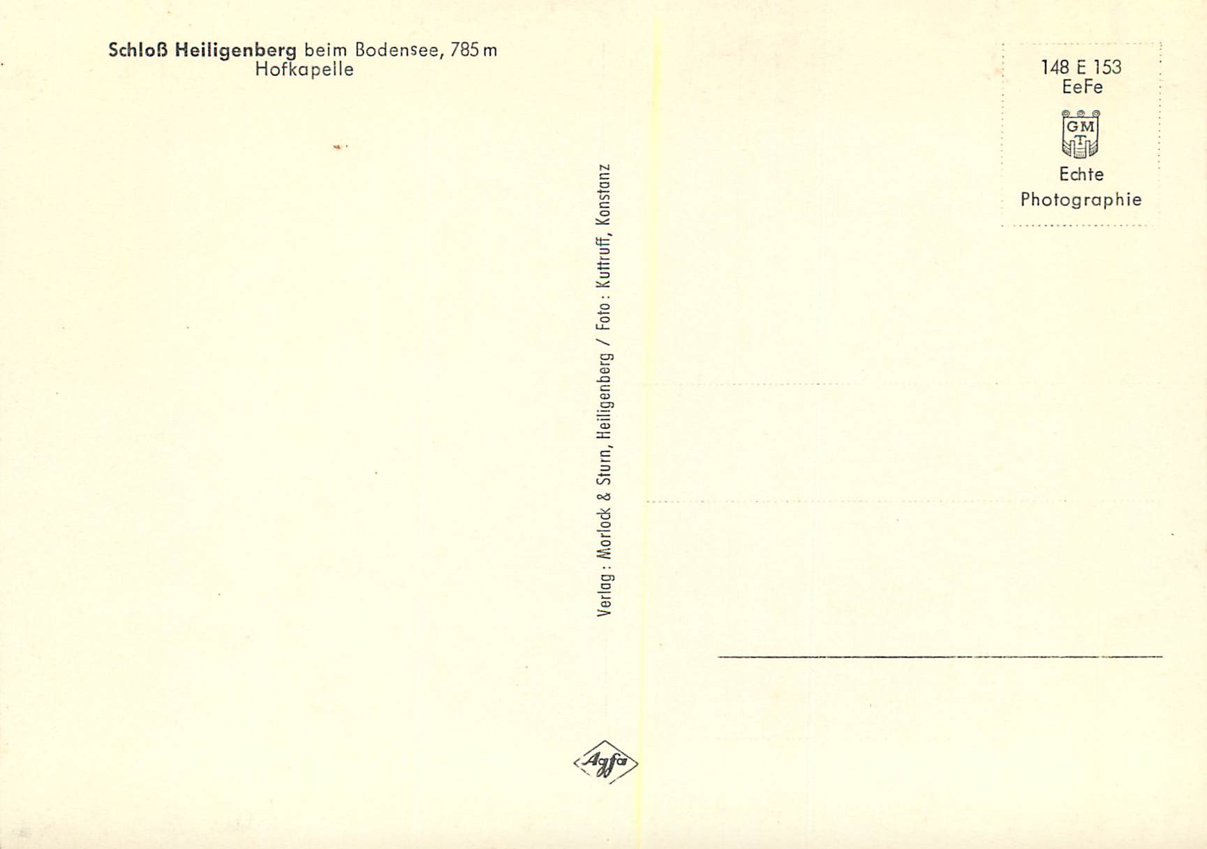 CPM Schloss Heiligenberg Tubingen Hofkapelle — Rückseite