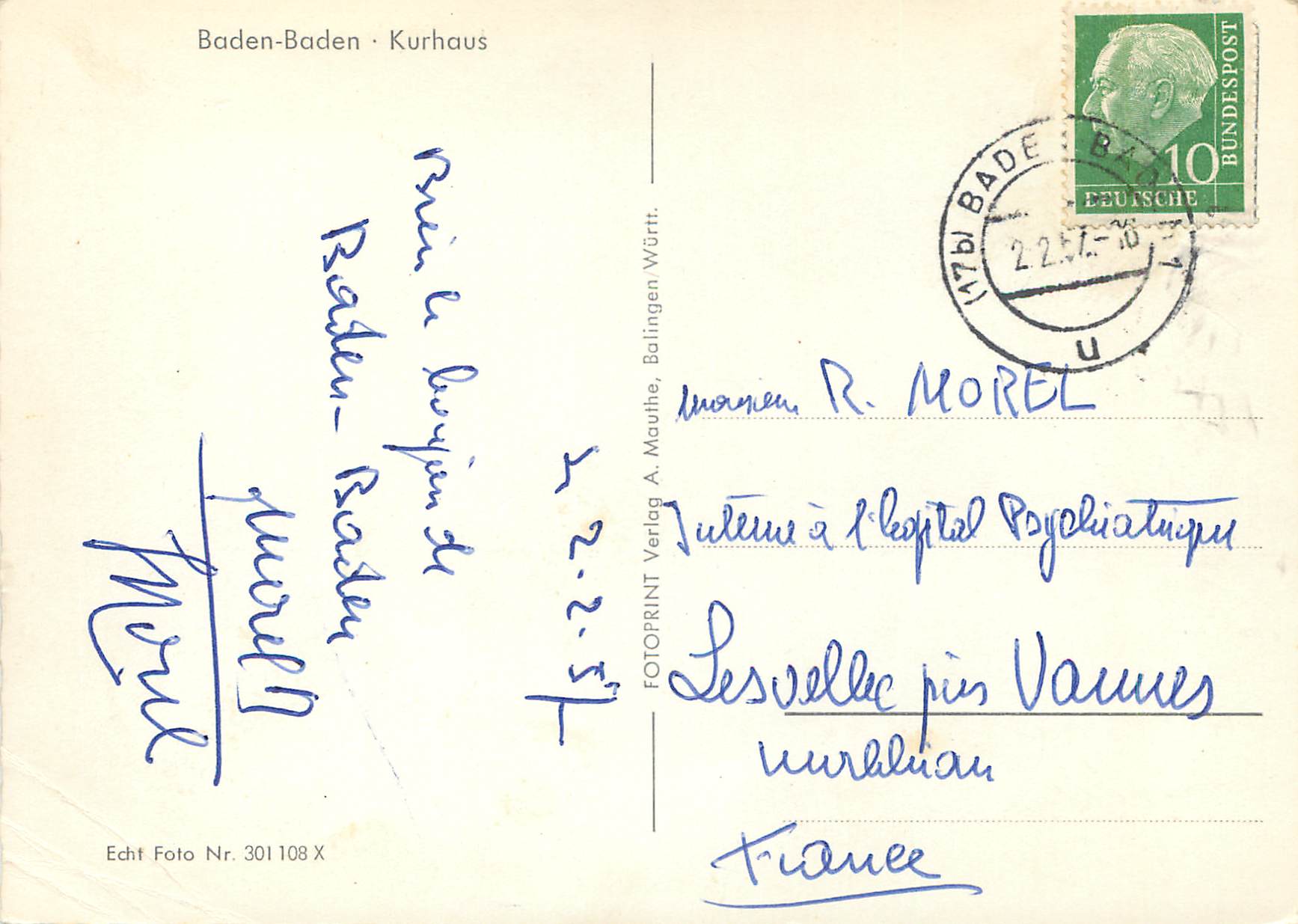 CPM Kurhaus Baden-Baden — Rückseite
