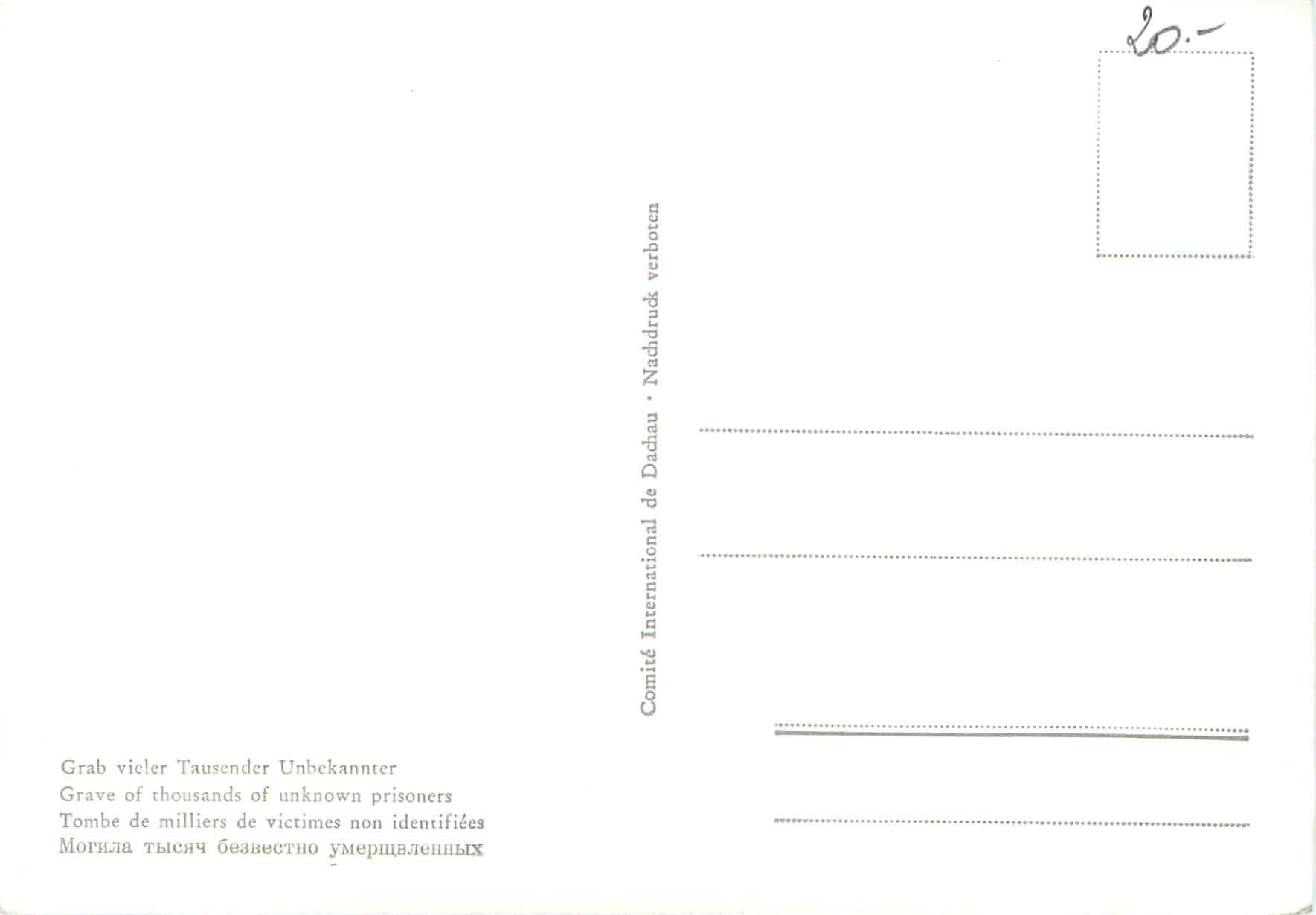 CPM Grave of thousands of unknown Prisoners — Rückseite