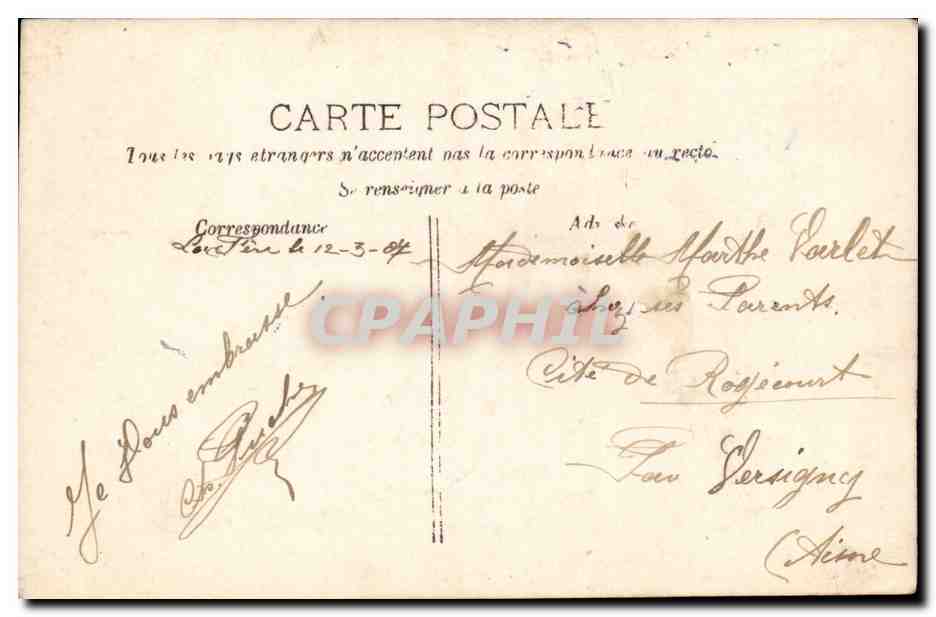CPA Fantaisie Femme couple — Verso