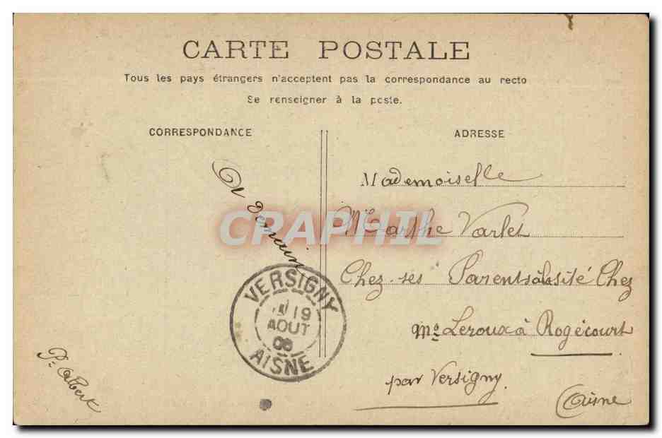 CPA Fantaisie Femme couple — Verso