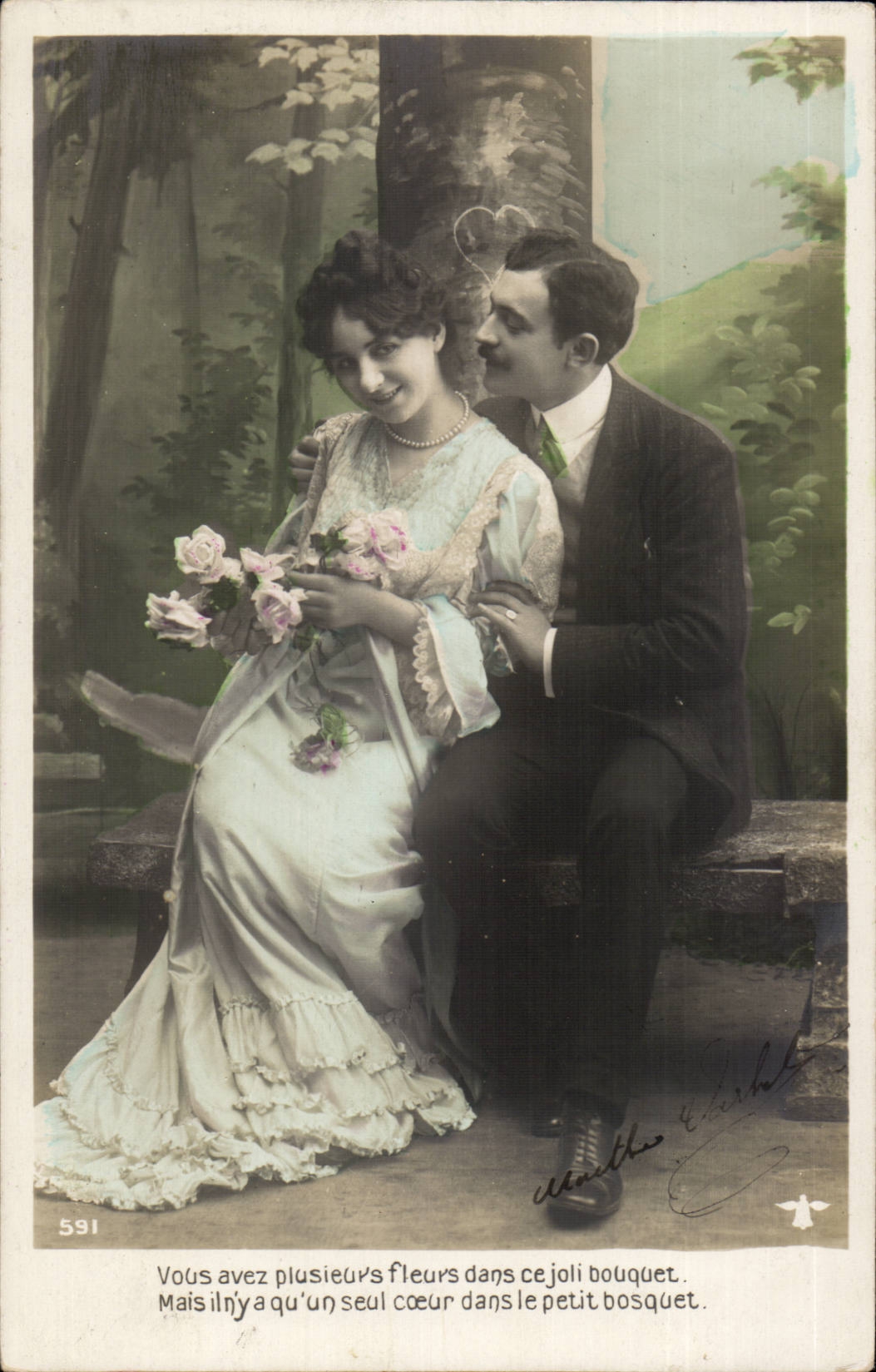 Couple amoureux dans un bosquet — texte amoureux — Mathilde Chichot, n° 591