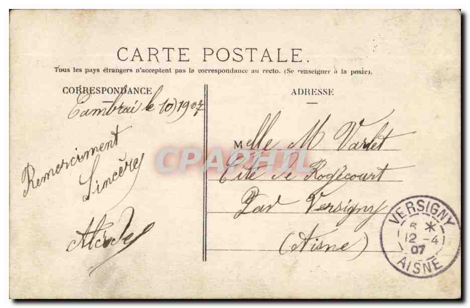 Je vous offre, ma chère, pour la Pâque Nouvelle — des fleurs parmi lesquelles vous serez la plus belle — éditeur T.R. — Verso