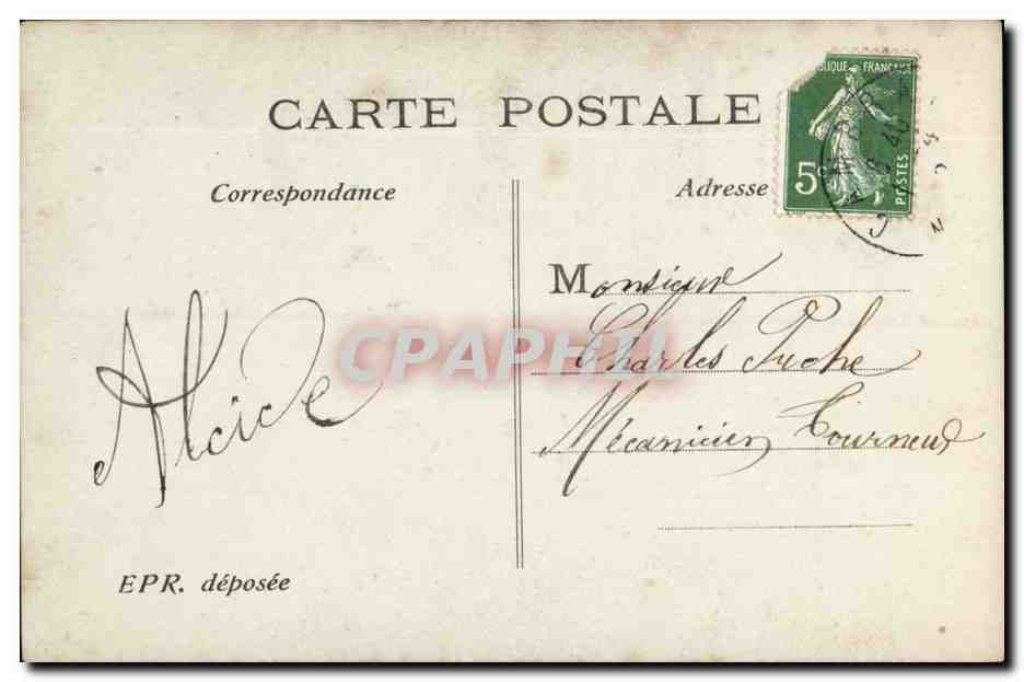 CPA Fantaisie Couple Homme 1er avril Poisson Paques — Rückseite