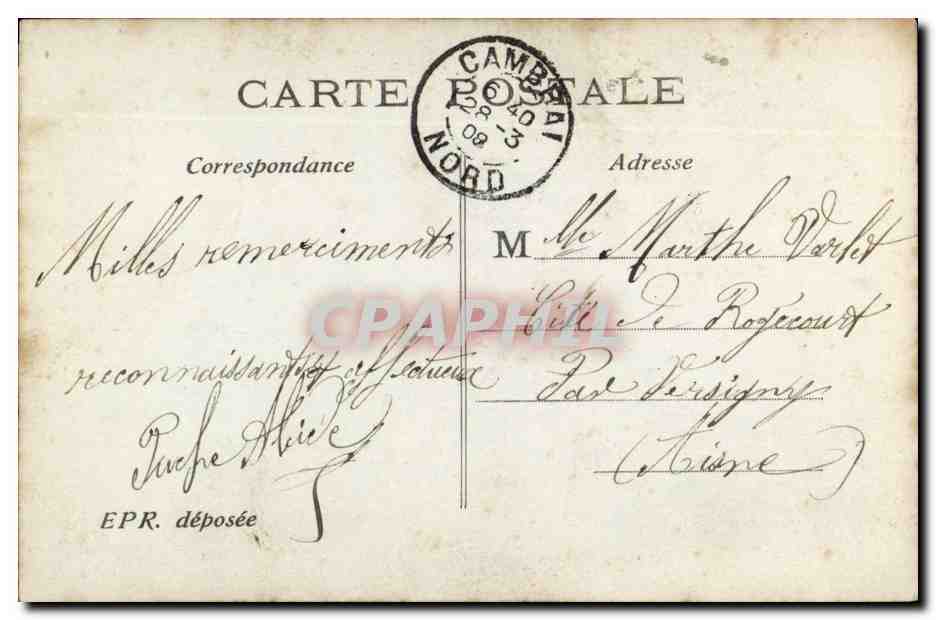 Couple au bouquet — De la tendresse c'est l'emblème — EPR n°150 — Reverso