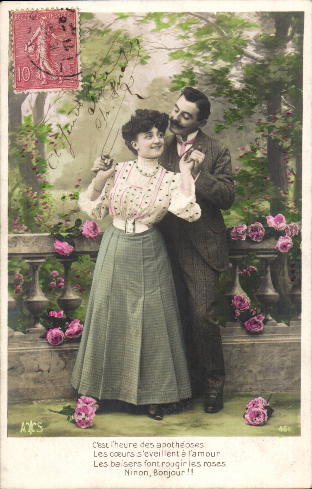 Cœurs s'éveillent à l'amour — Roses rougissantes — A.J.ES, n°461