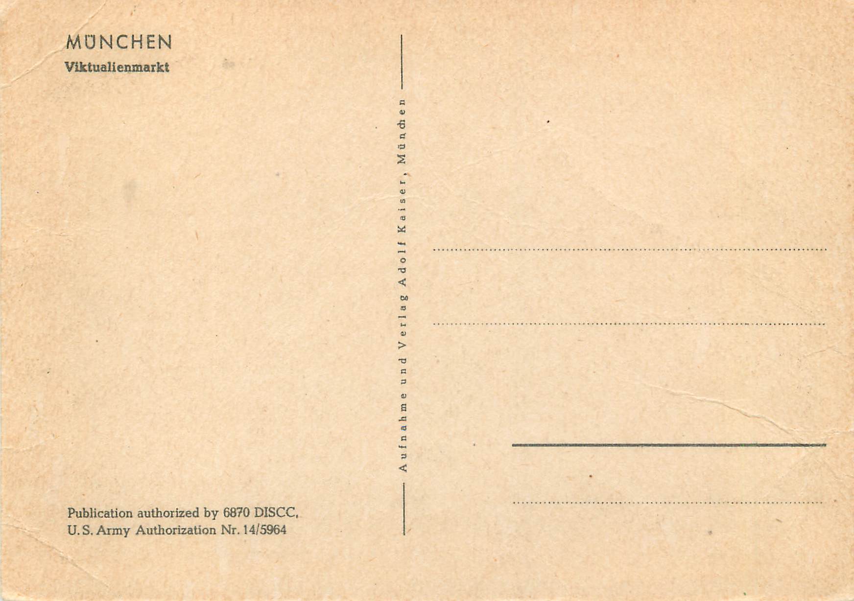 CPM Munchen Viktualienmarkt — Rückseite