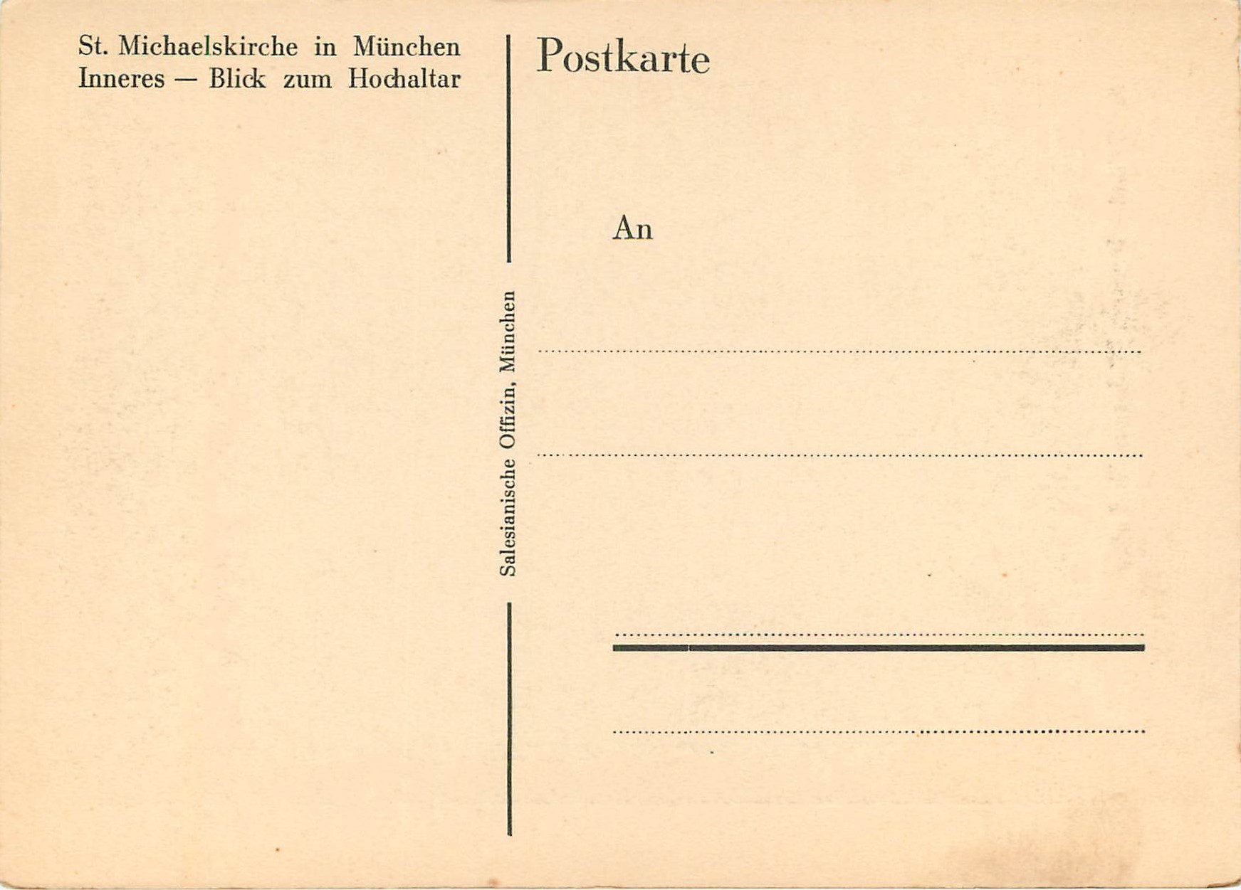 CPM Munchen St.Michaelskirche Inneres Blick zum Hochaltar — Rückseite