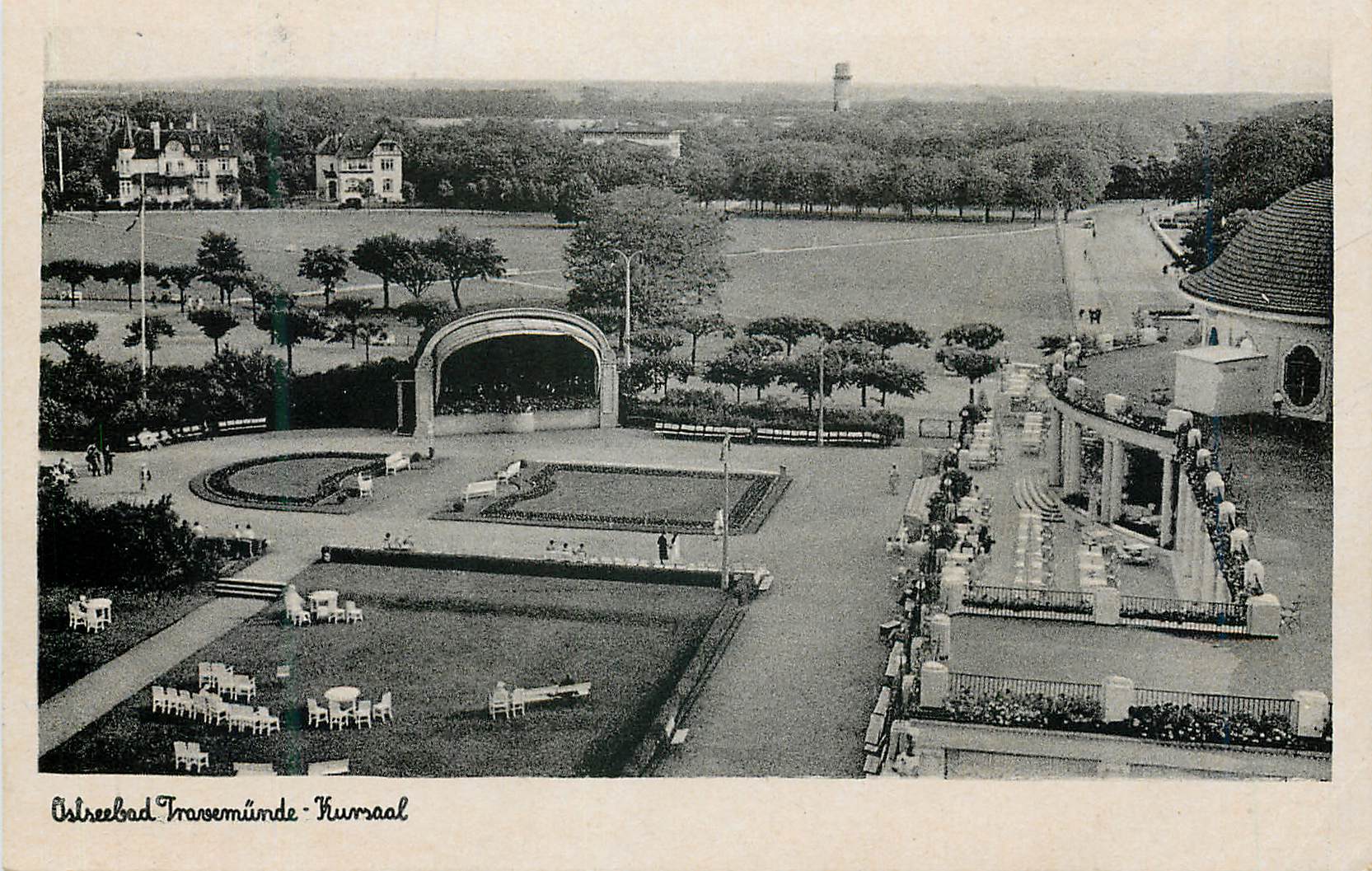 Ostseebad Tranemünde - Kurraal — vue panoramique du parc et du bâtiment d'été