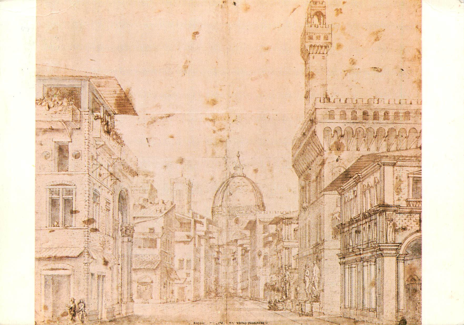 CPM Firenze Galleria Uffizi - Piazza della Signoria
