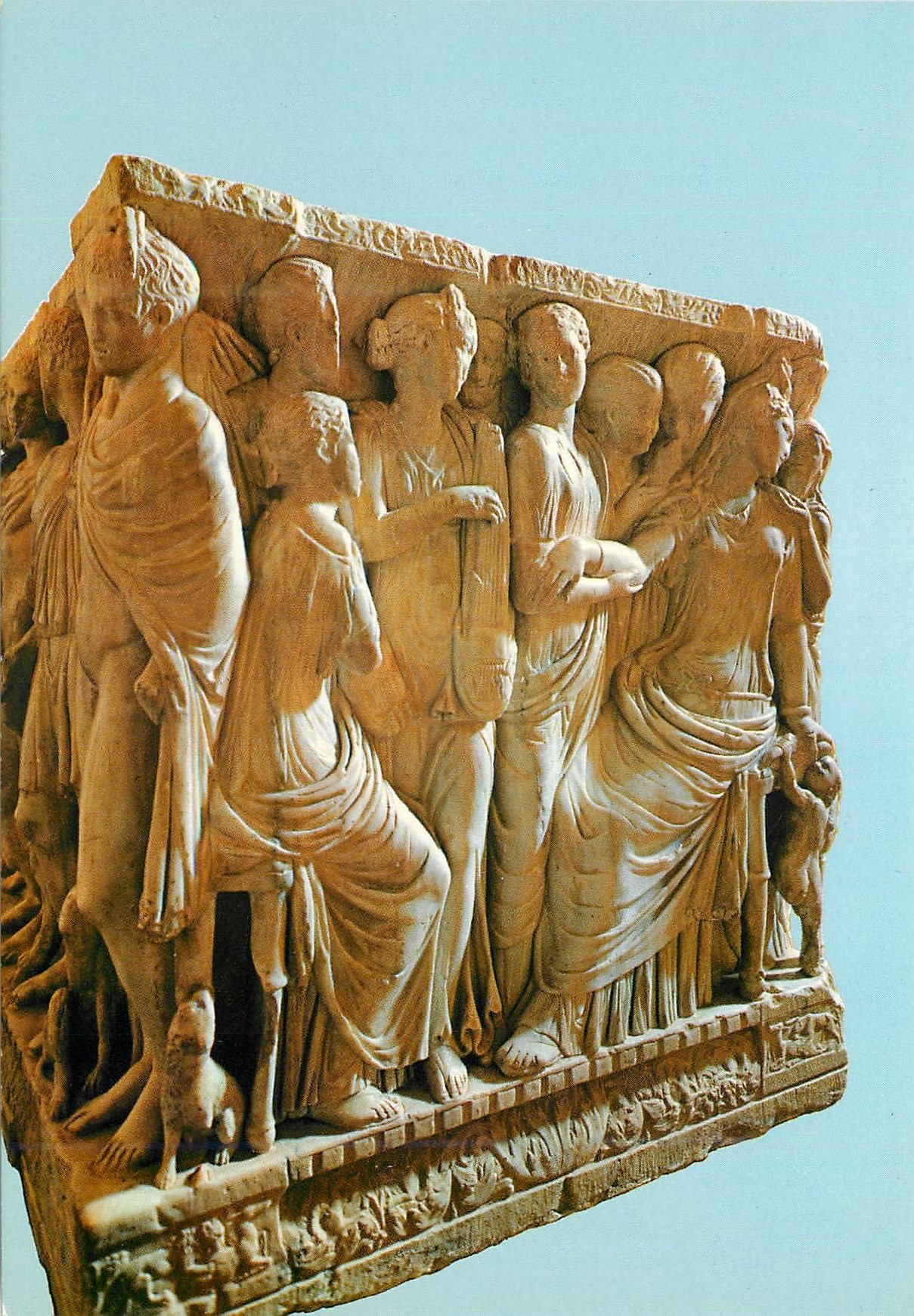 CPM Agrigento Particolare del Sarcofago marmoreo romano di Ippolito e Freda