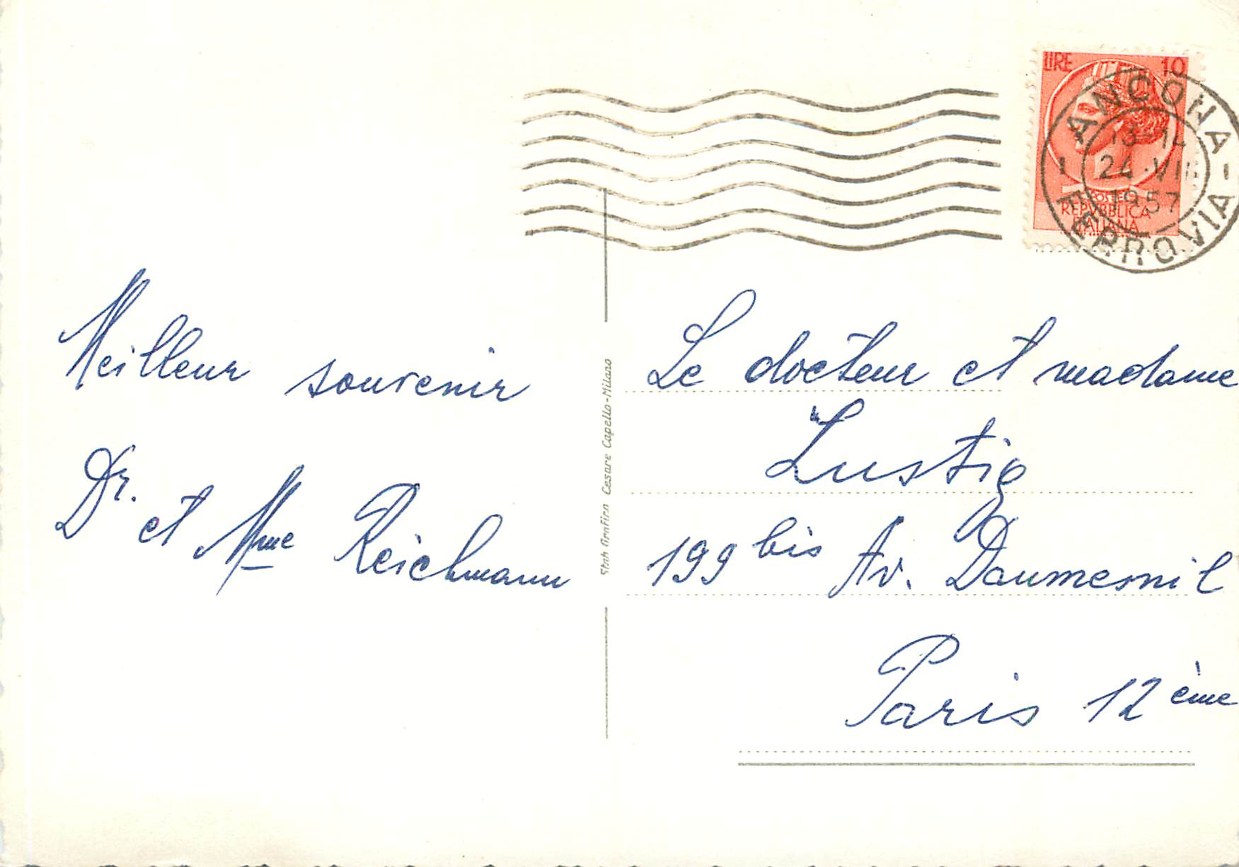 CPM Souvenir D'Italie Panorama — Rückseite