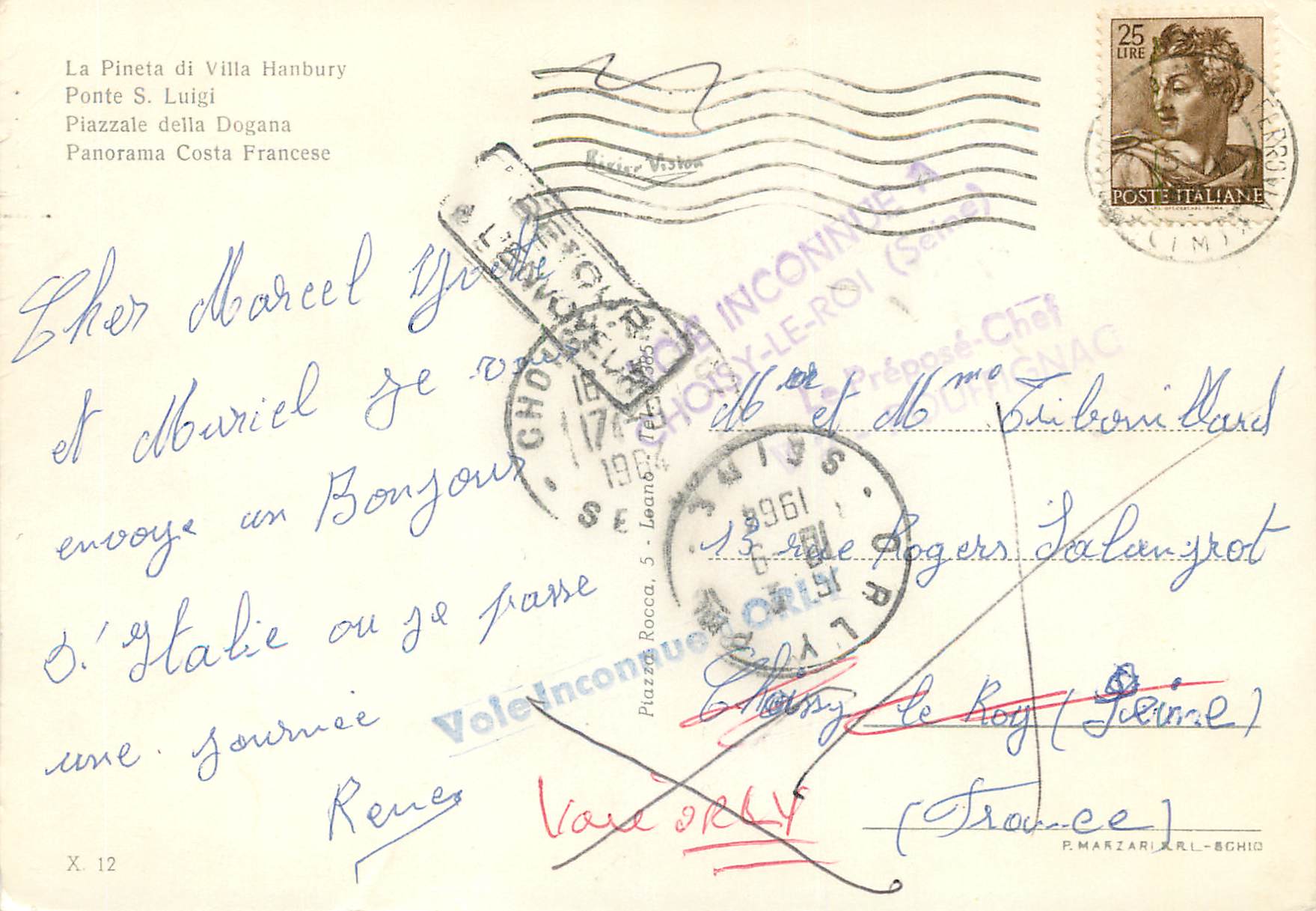 CPM Frontiera Italo-Francese Panorama — Verso