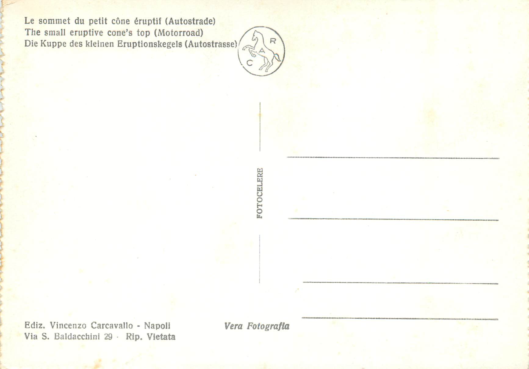 CPM Boscotrecase Vesuvio Napoli - La Vetta del Conetto eruttivo — Rückseite