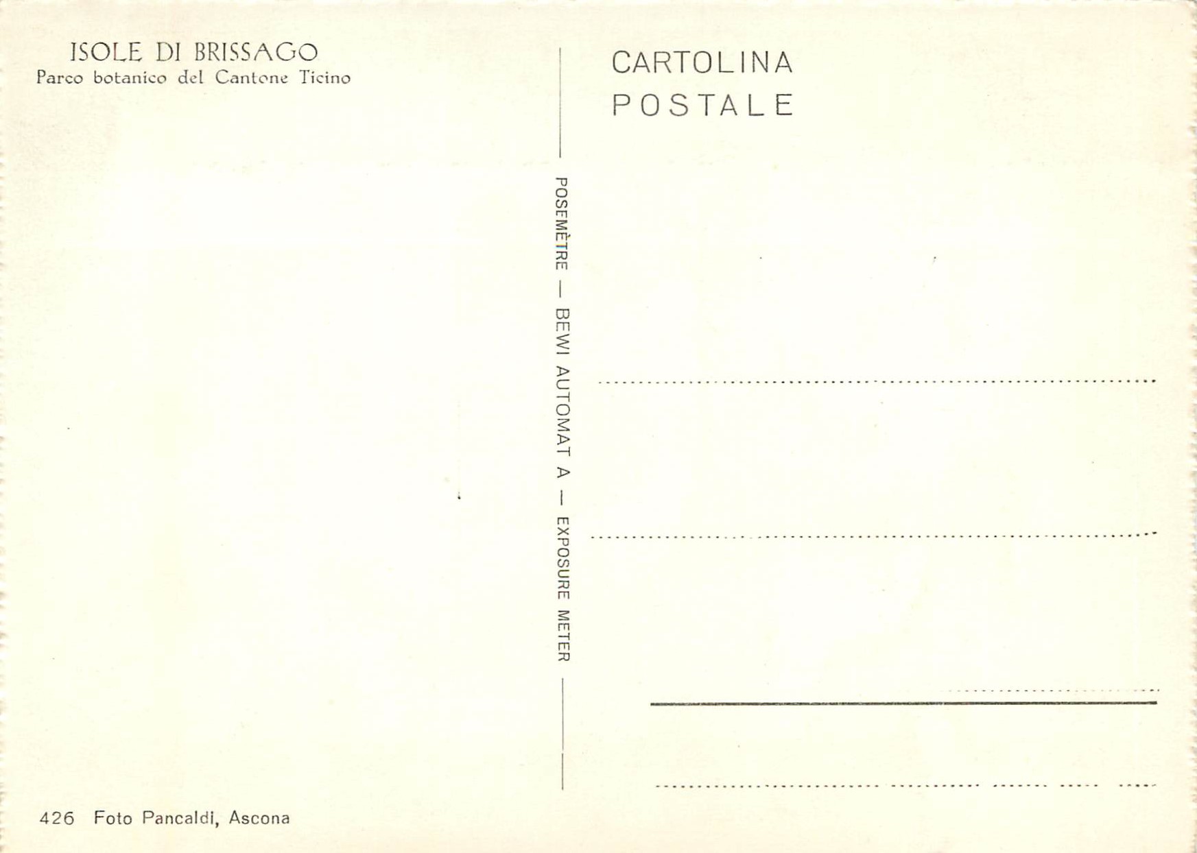 CPM Isole di Brissago - Parco botanico del Cantone Ticino — Rückseite