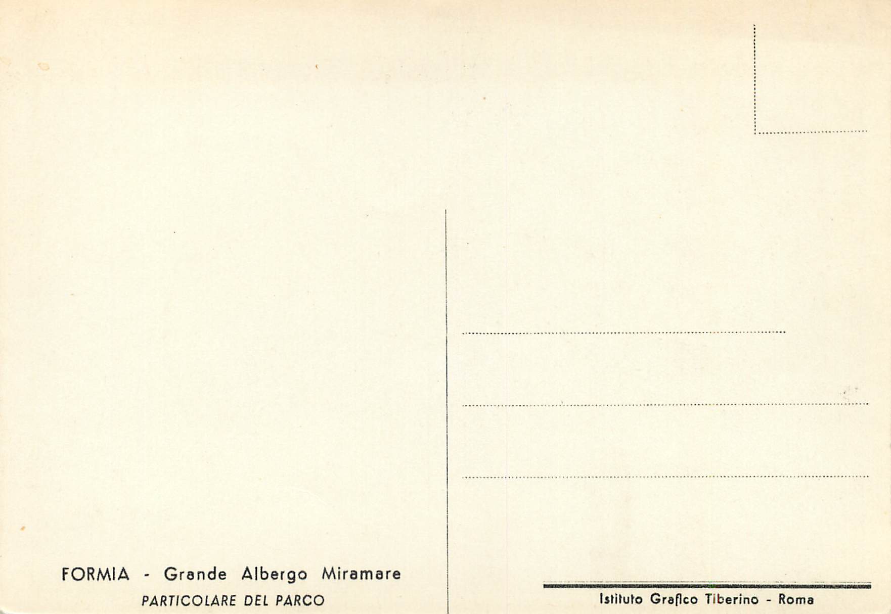 CPM Formia Latina - Grande Albergo Miramare — Rückseite