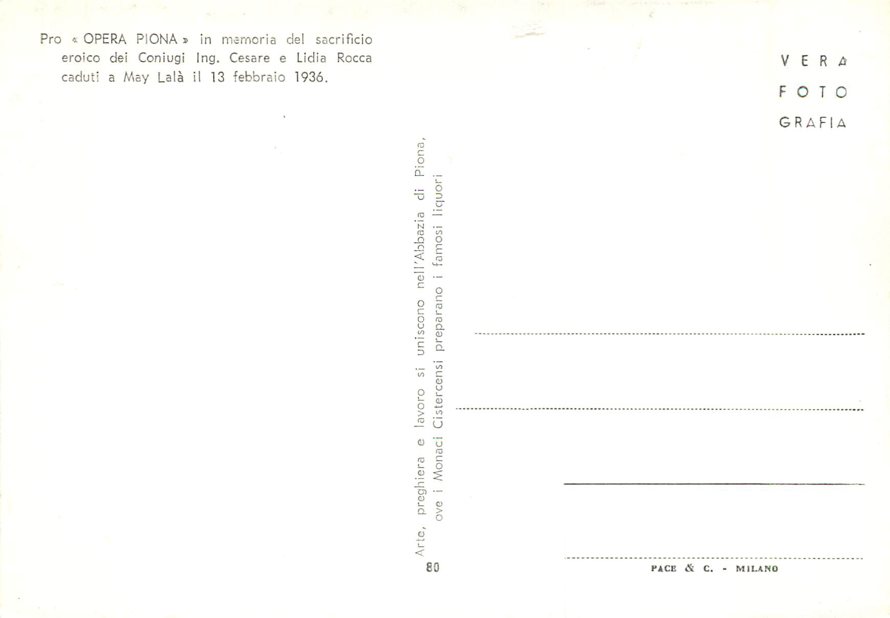 CPM Lago di Como - Abbazia Cistercense di Piona — Rückseite