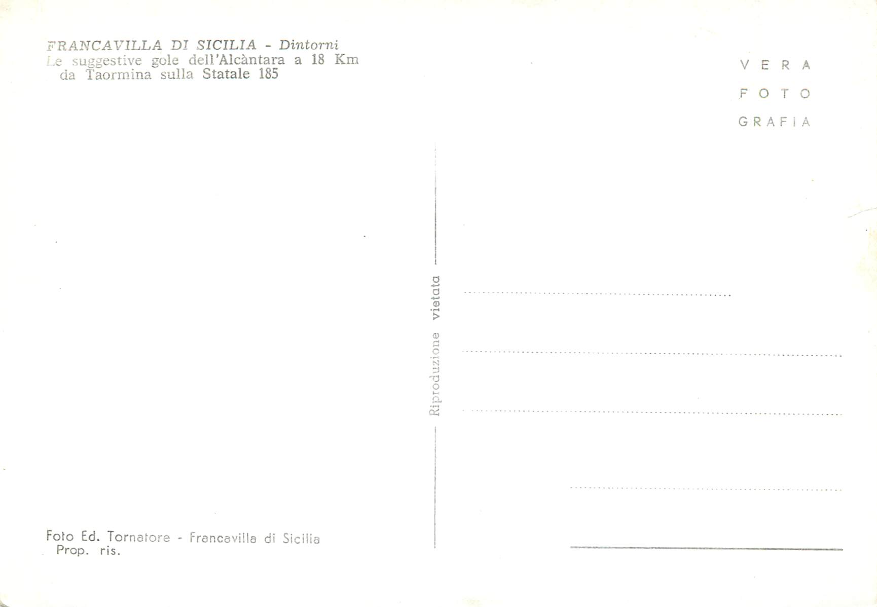 CPM Francavilla di Sicilia Messina - Dintorni Alcantara — Rückseite