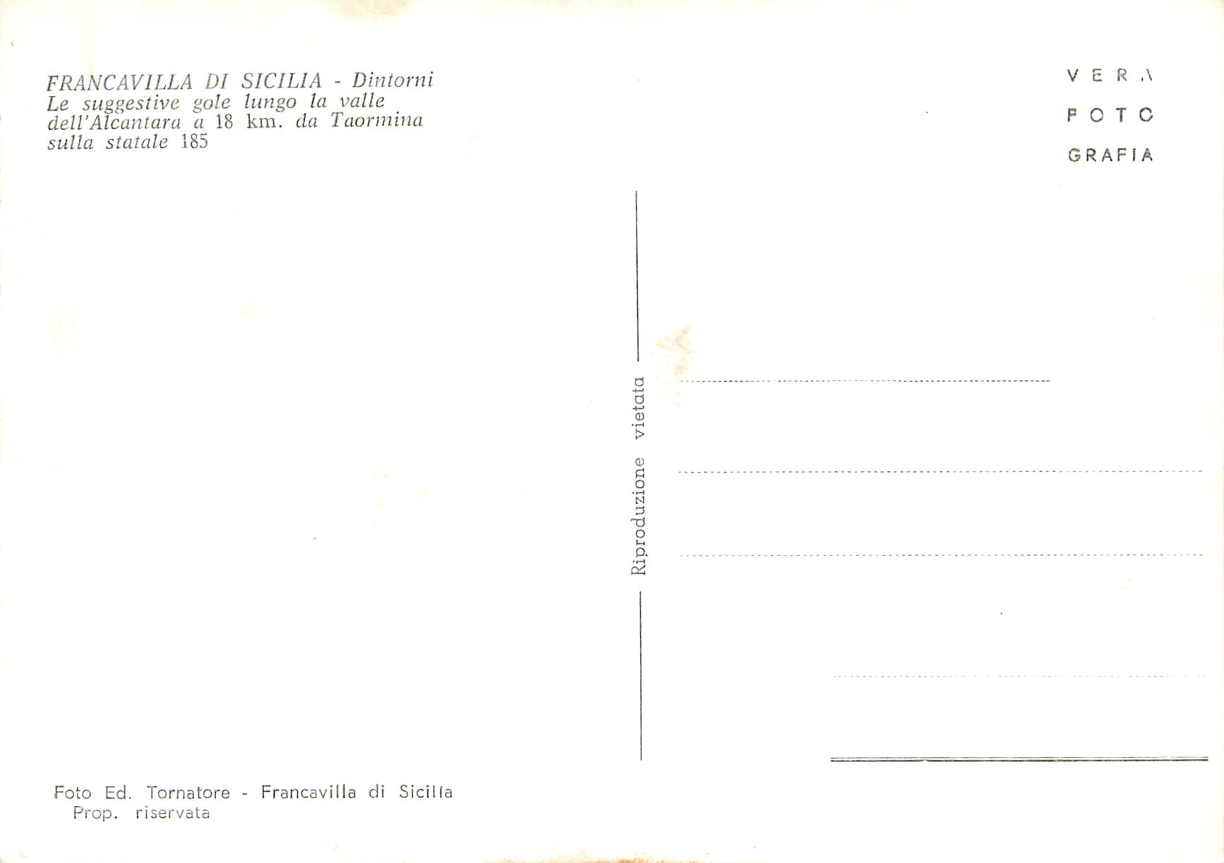 CPM Francavilla di Sicilia Messina - La Valle Alcantara — Rückseite